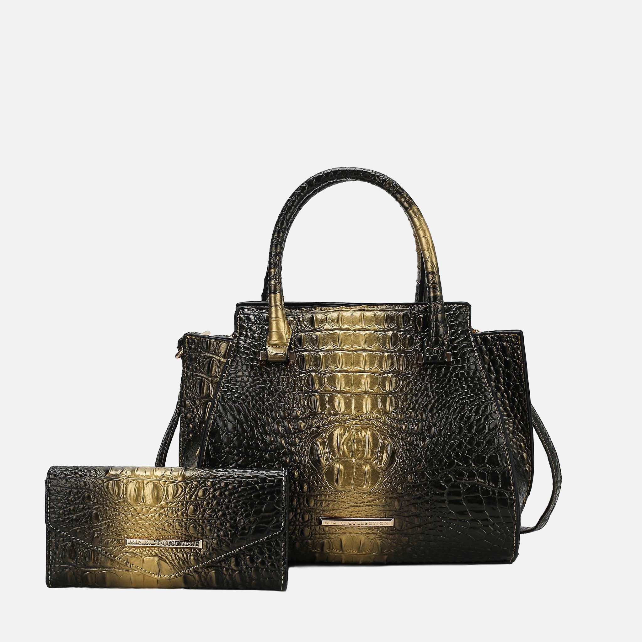 Bently Croc-Embossed Tote and Set