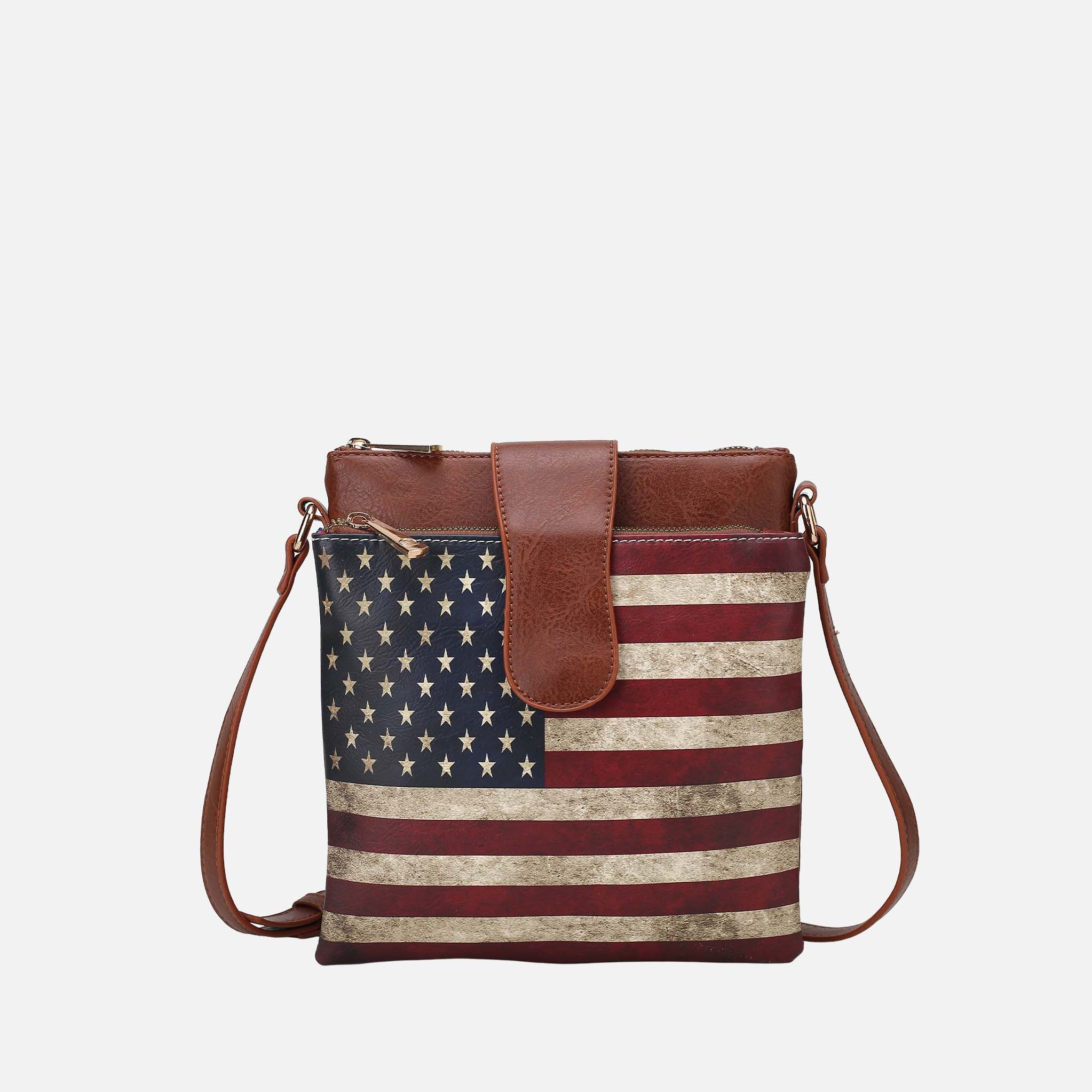 Josephine Printed Flag Crossbody Bag