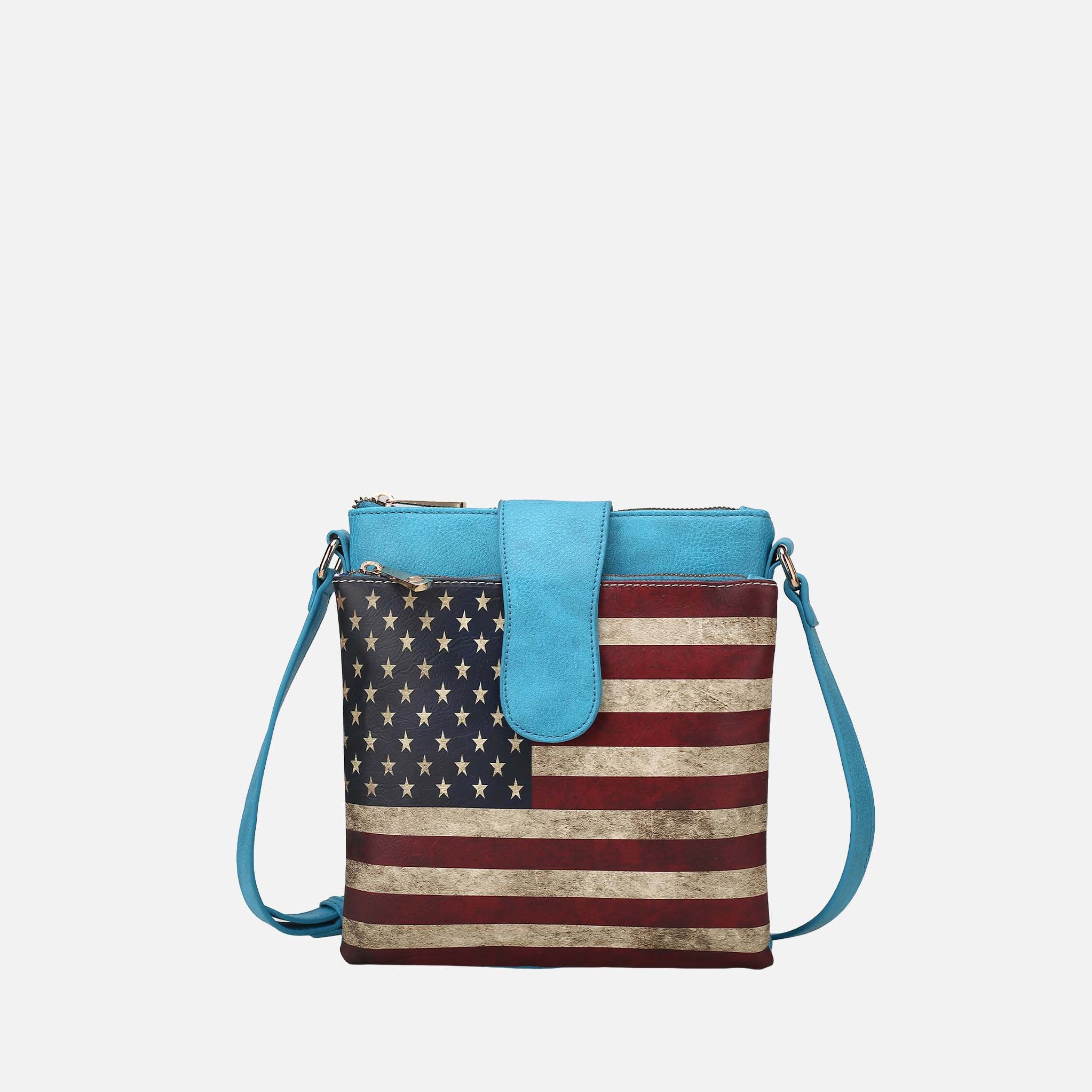 Josephine Printed Flag Crossbody Bag