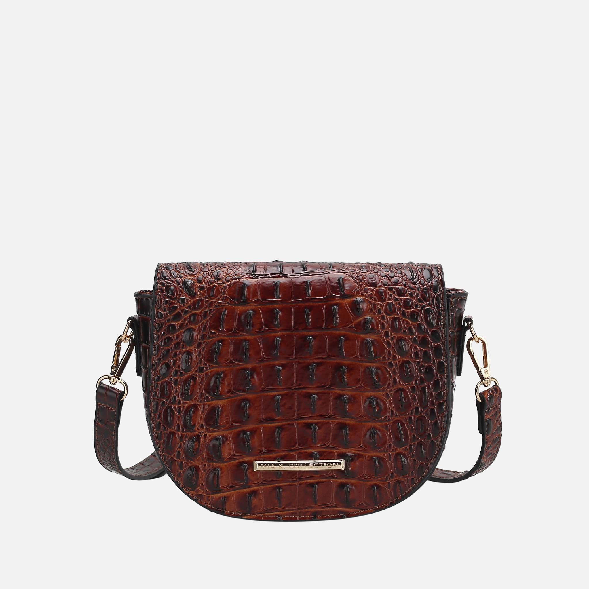 Amalia Solid Croc Crossbody Bag