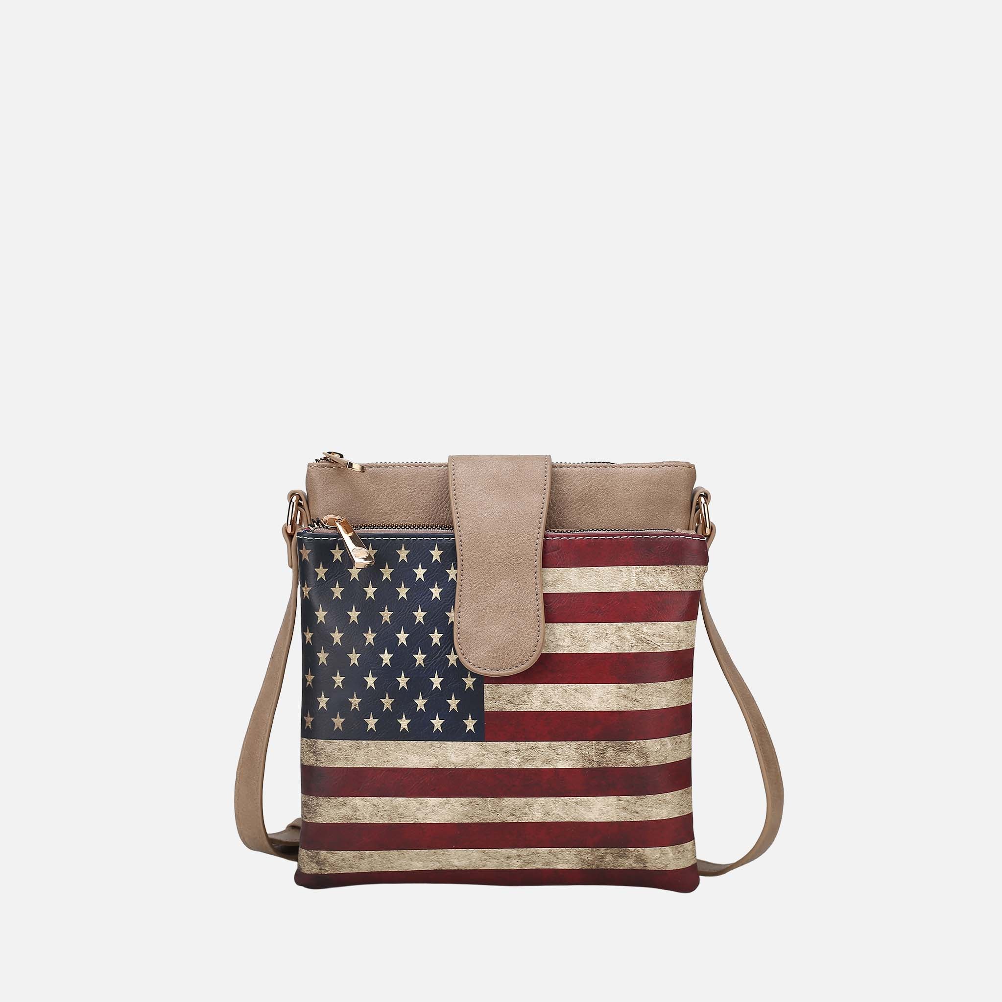 Josephine Printed Flag Crossbody Bag