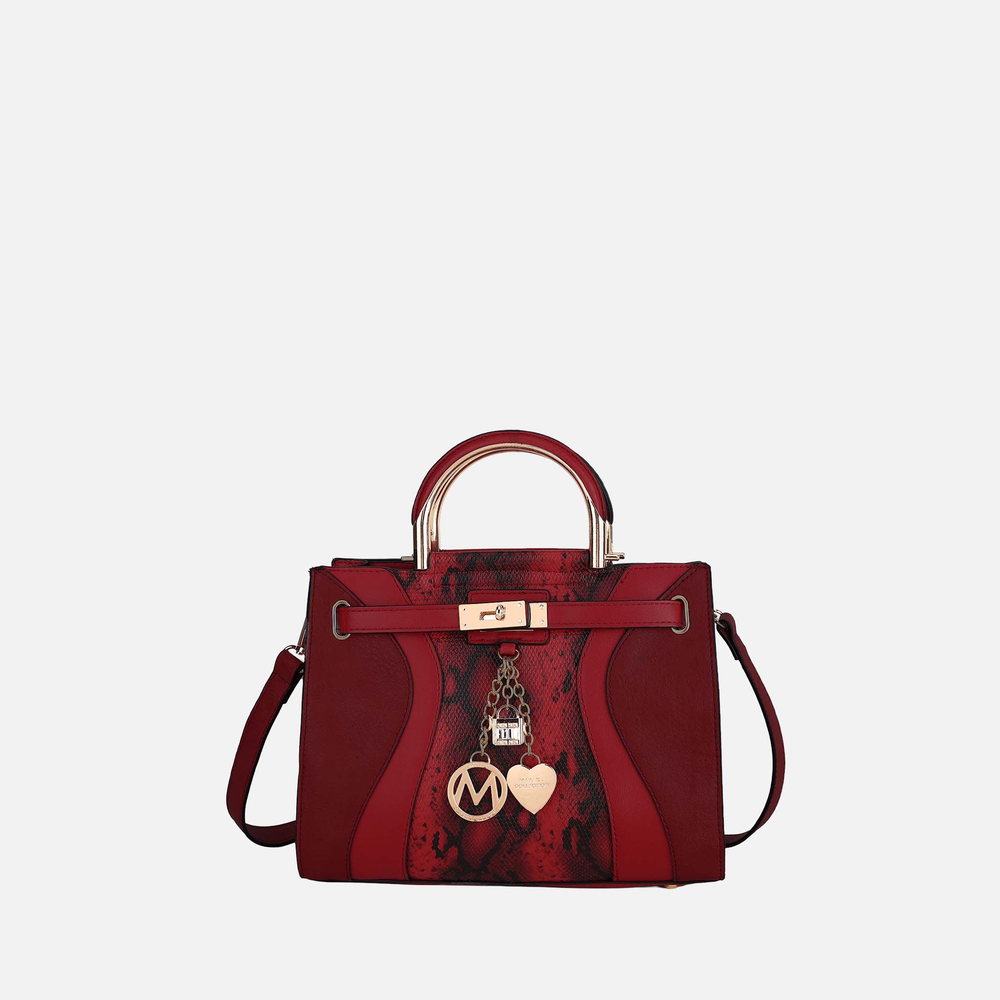 Cassia Snake embossed Satchel Bag
