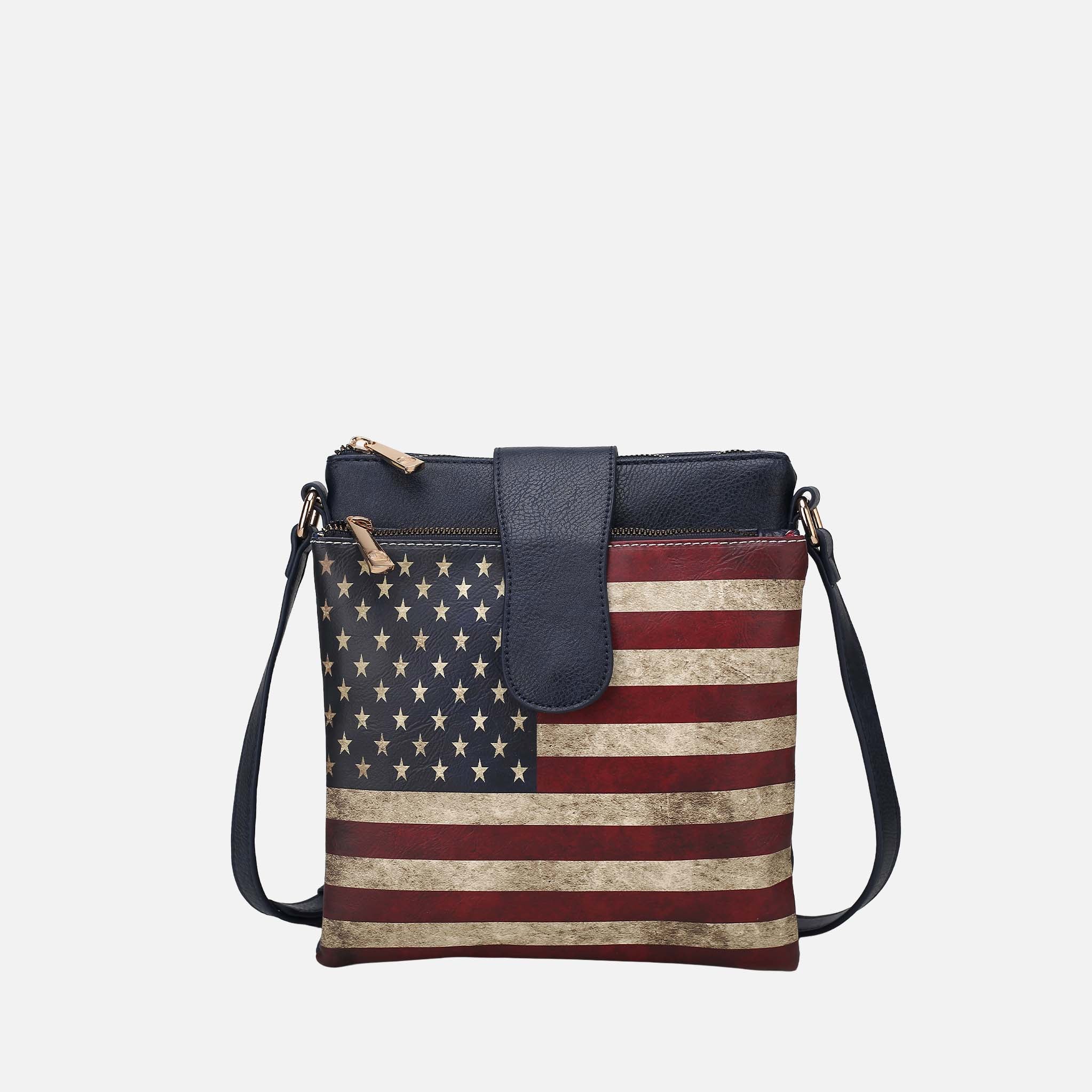 Josephine Printed Flag Crossbody Bag