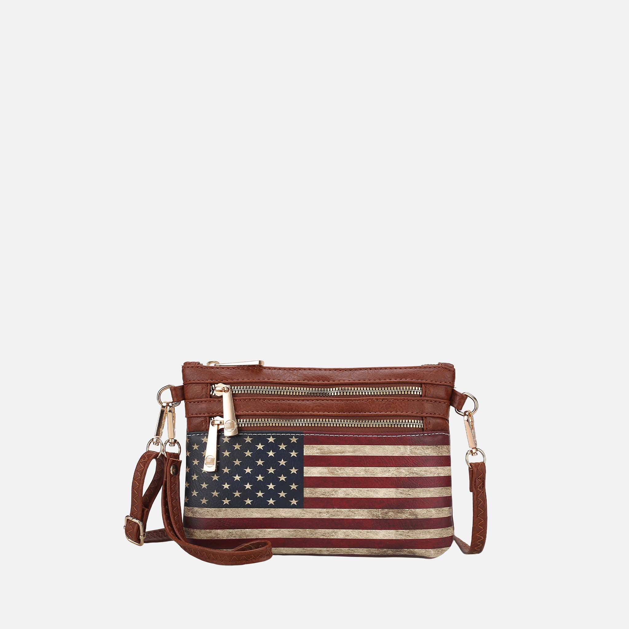 Alisson Printed Flag Crossbody Bag