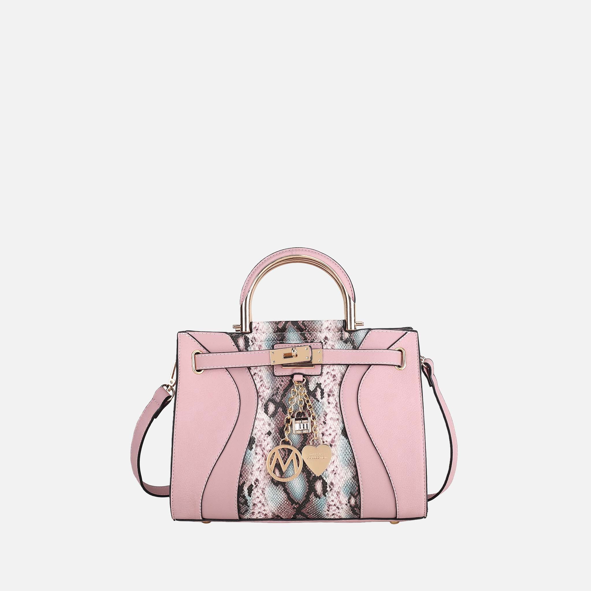 Cassia Snake embossed Satchel Bag