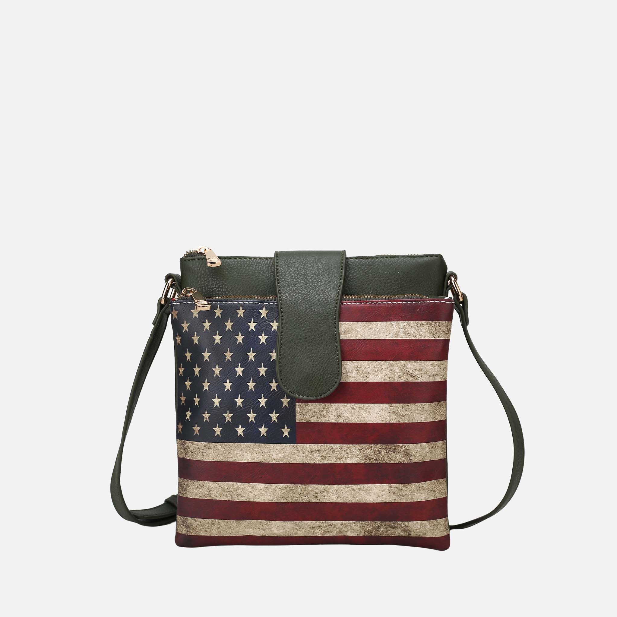 Josephine Printed Flag Crossbody Bag