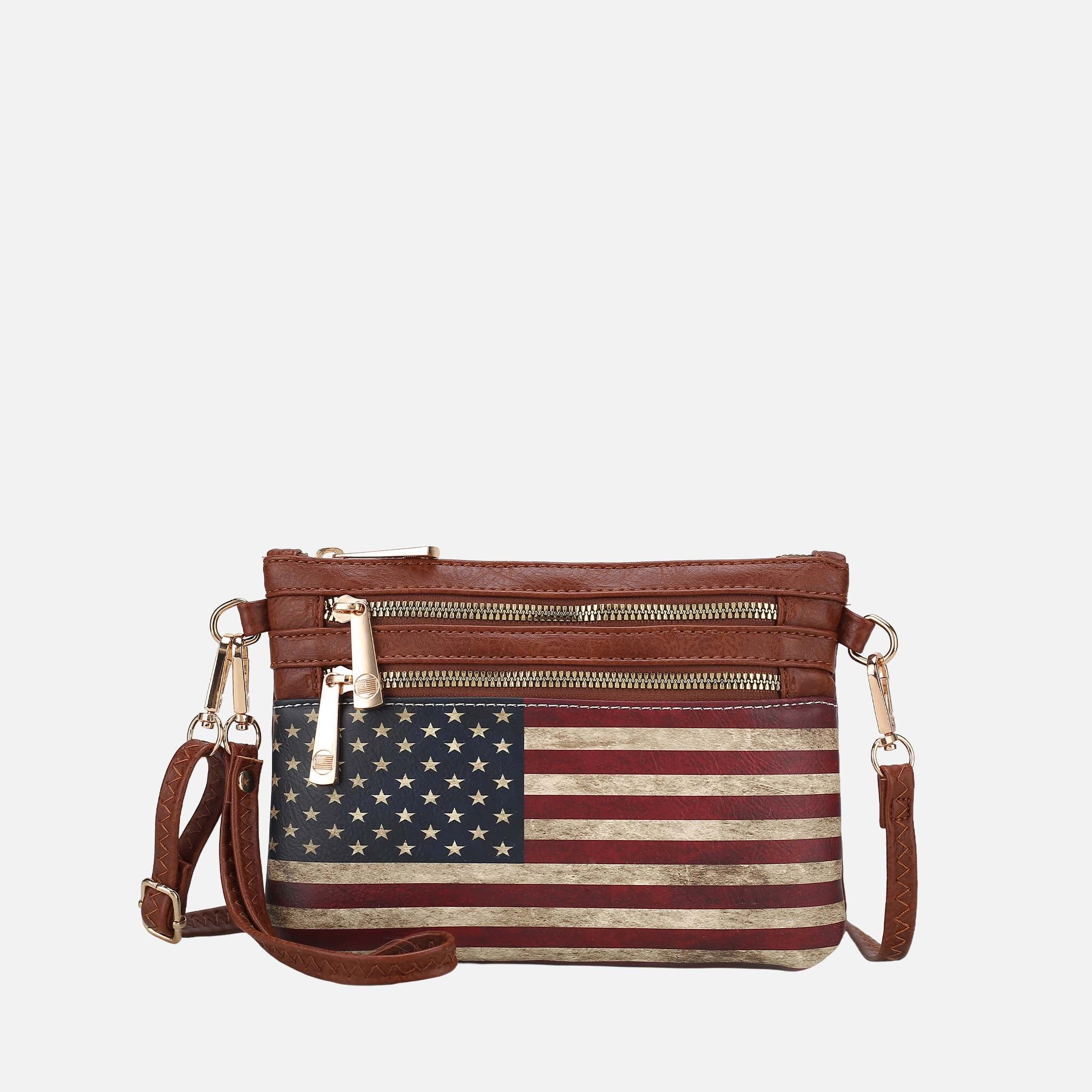 Alisson Printed Flag Crossbody Bag