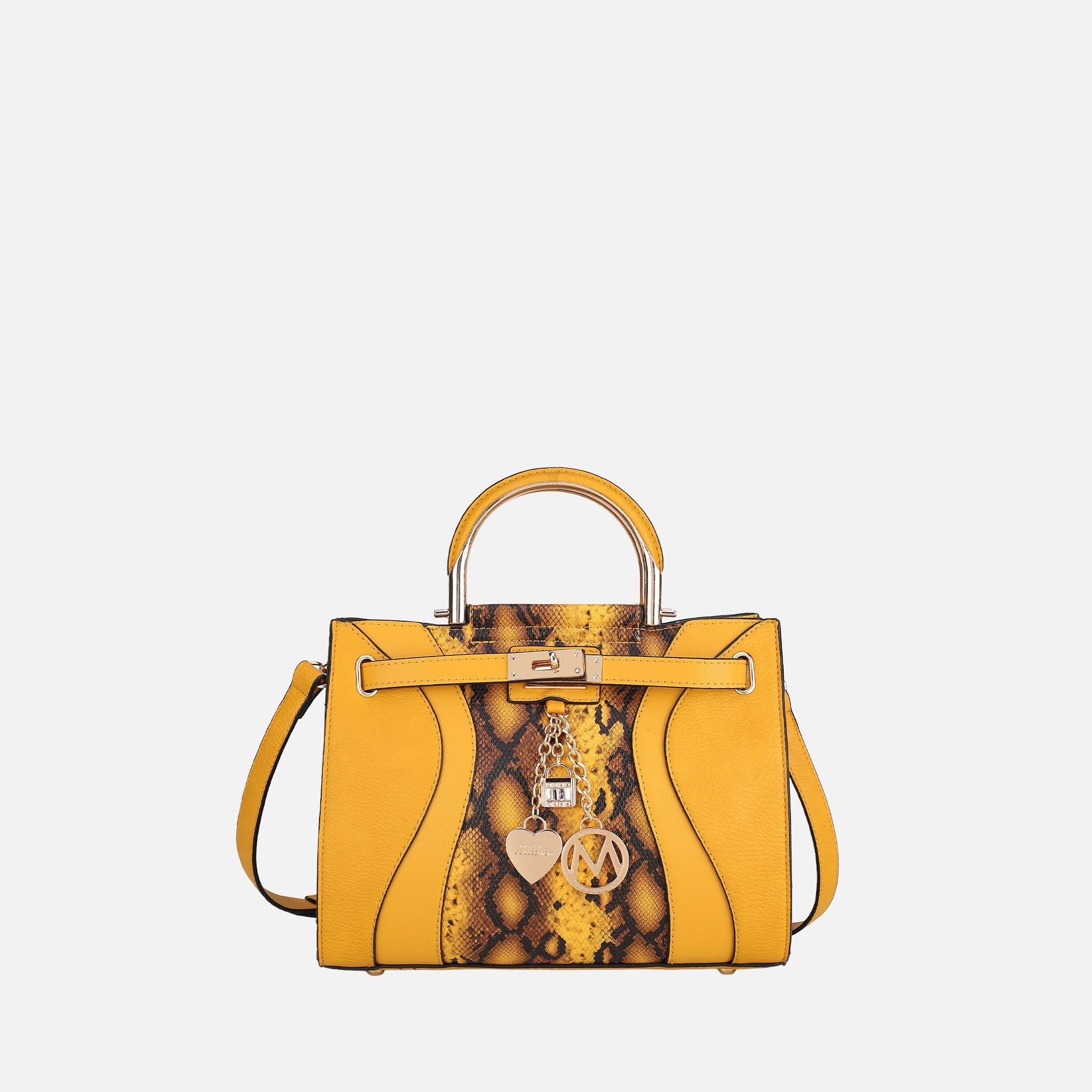 Cassia Snake embossed Satchel Bag