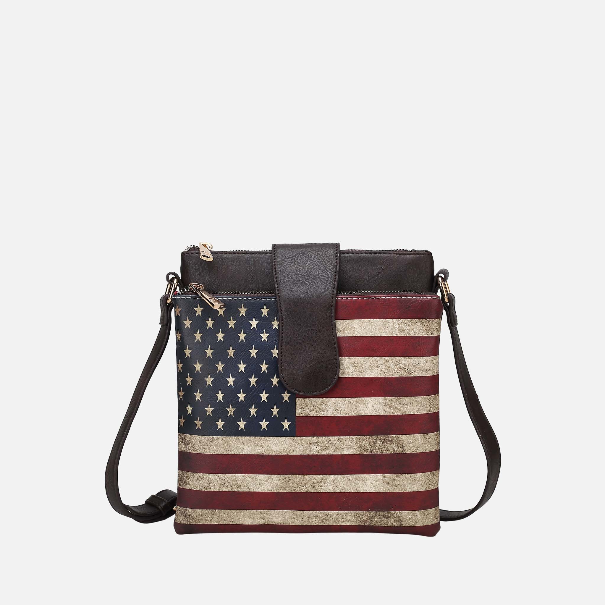 Josephine Printed Flag Crossbody Bag