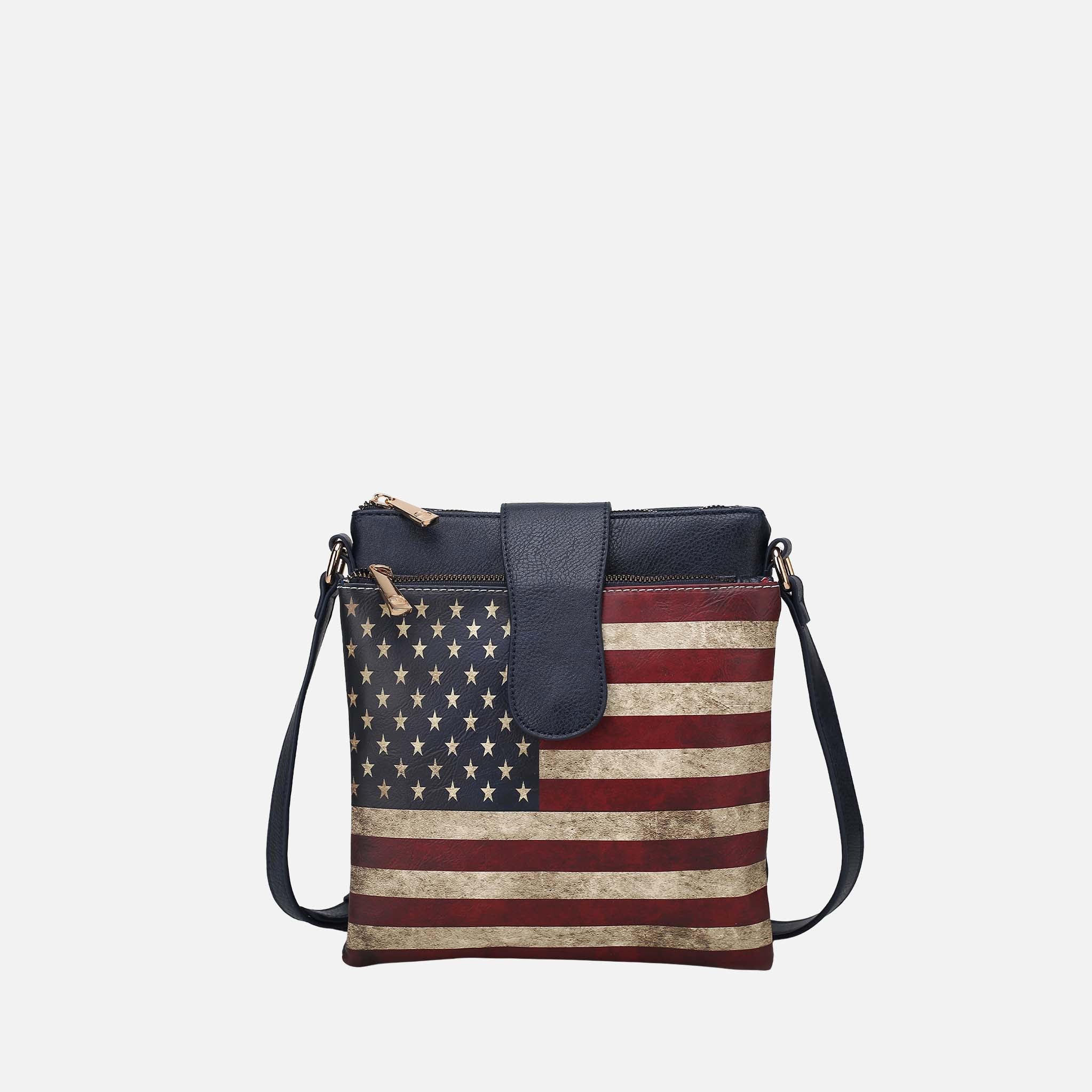 Josephine Printed Flag Crossbody Bag