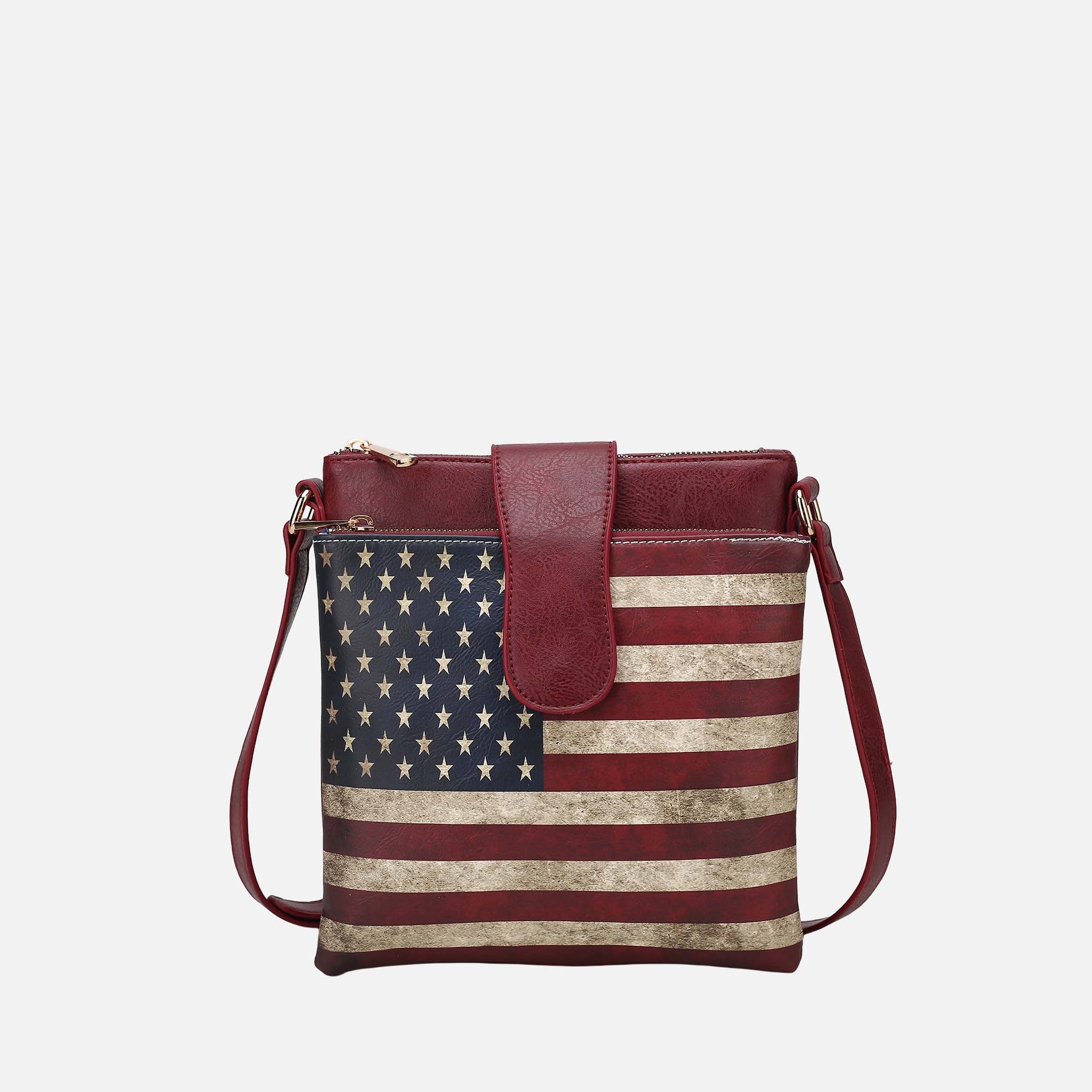 Josephine Printed Flag Crossbody Bag