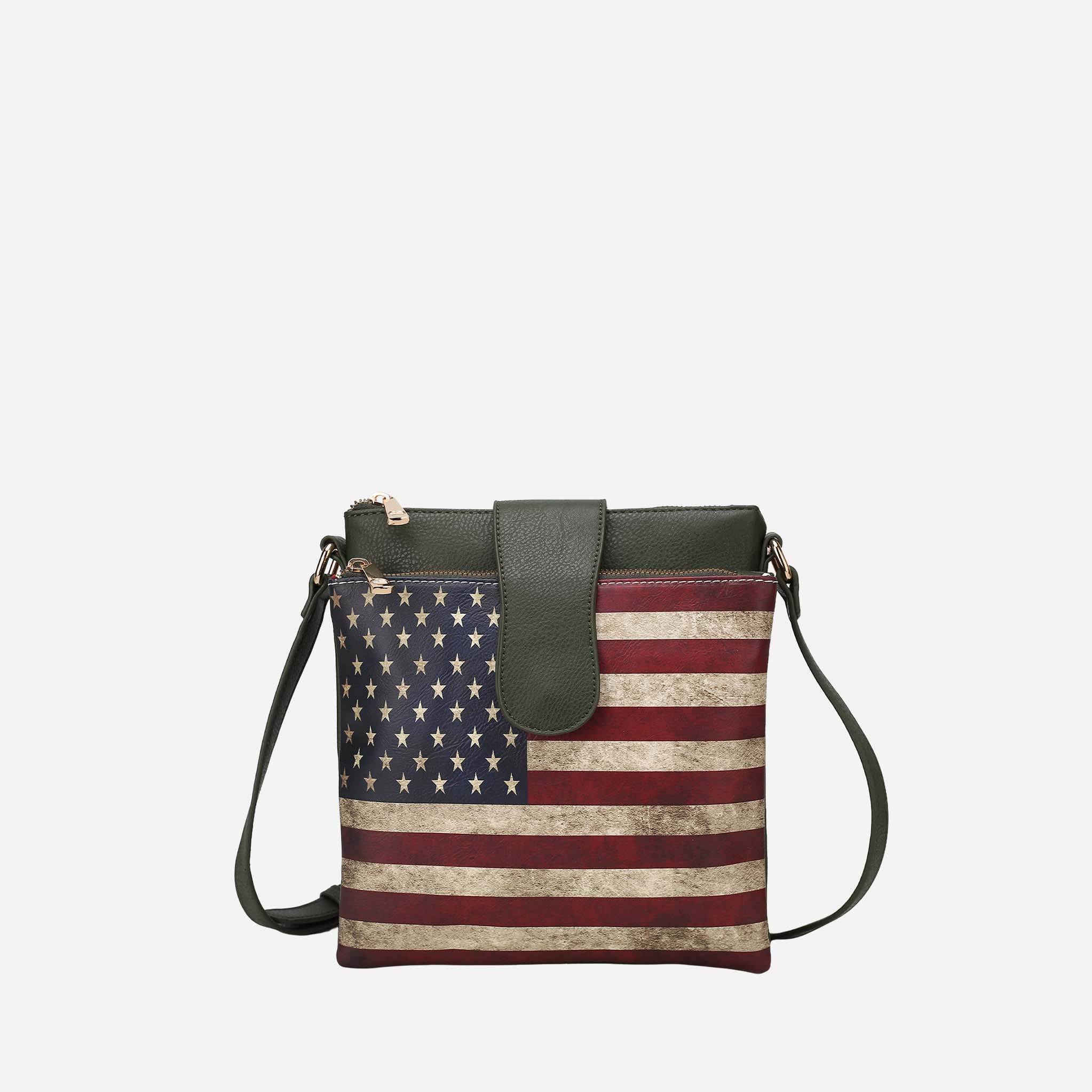 Josephine Printed Flag Crossbody Bag