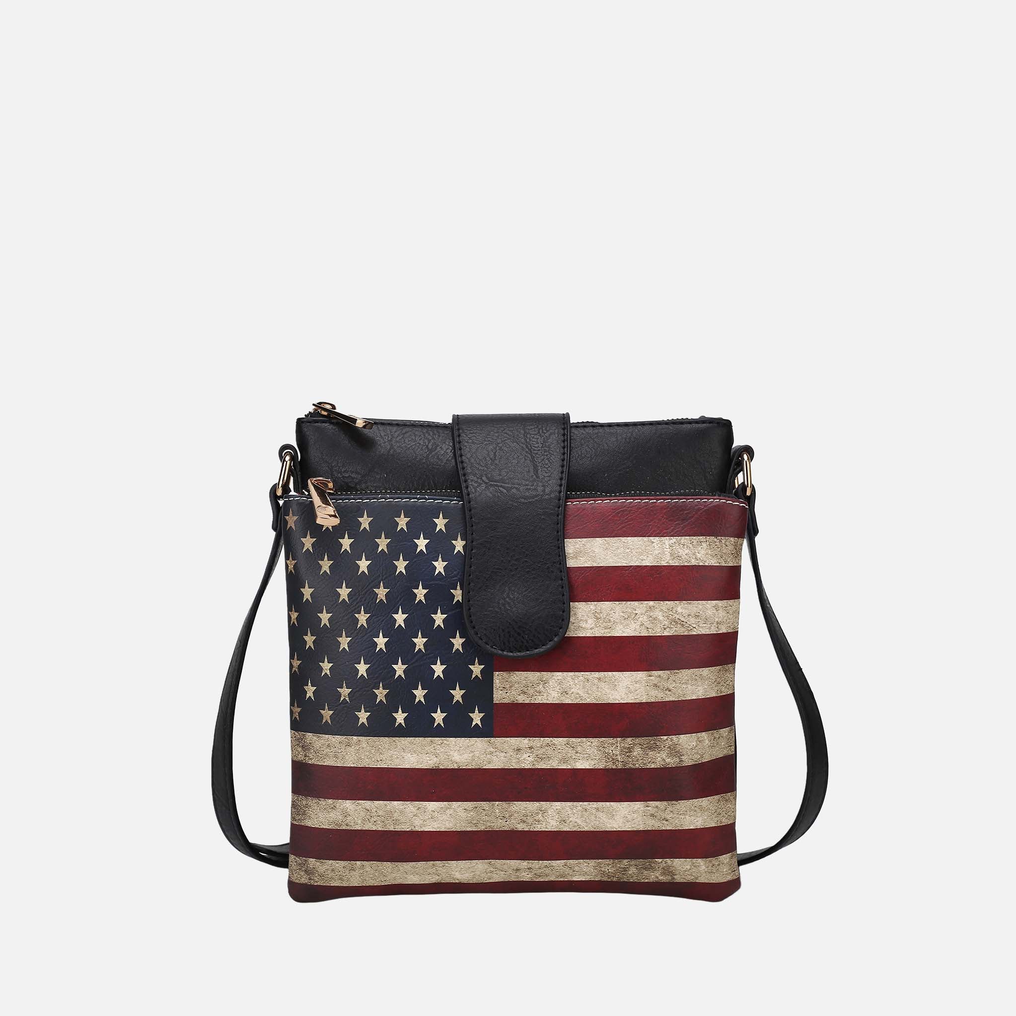 Josephine Printed Flag Crossbody Bag