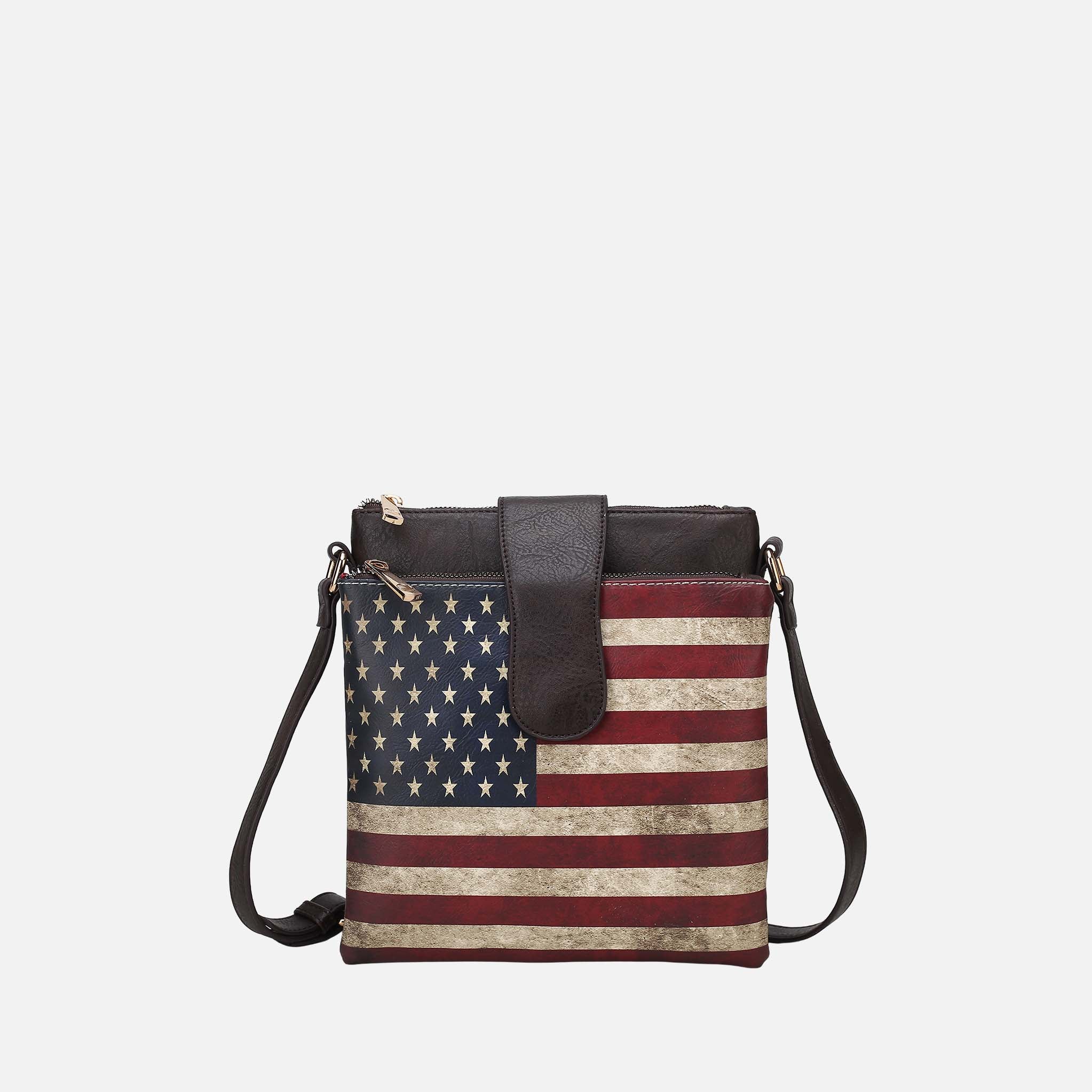 Josephine Printed Flag Crossbody Bag