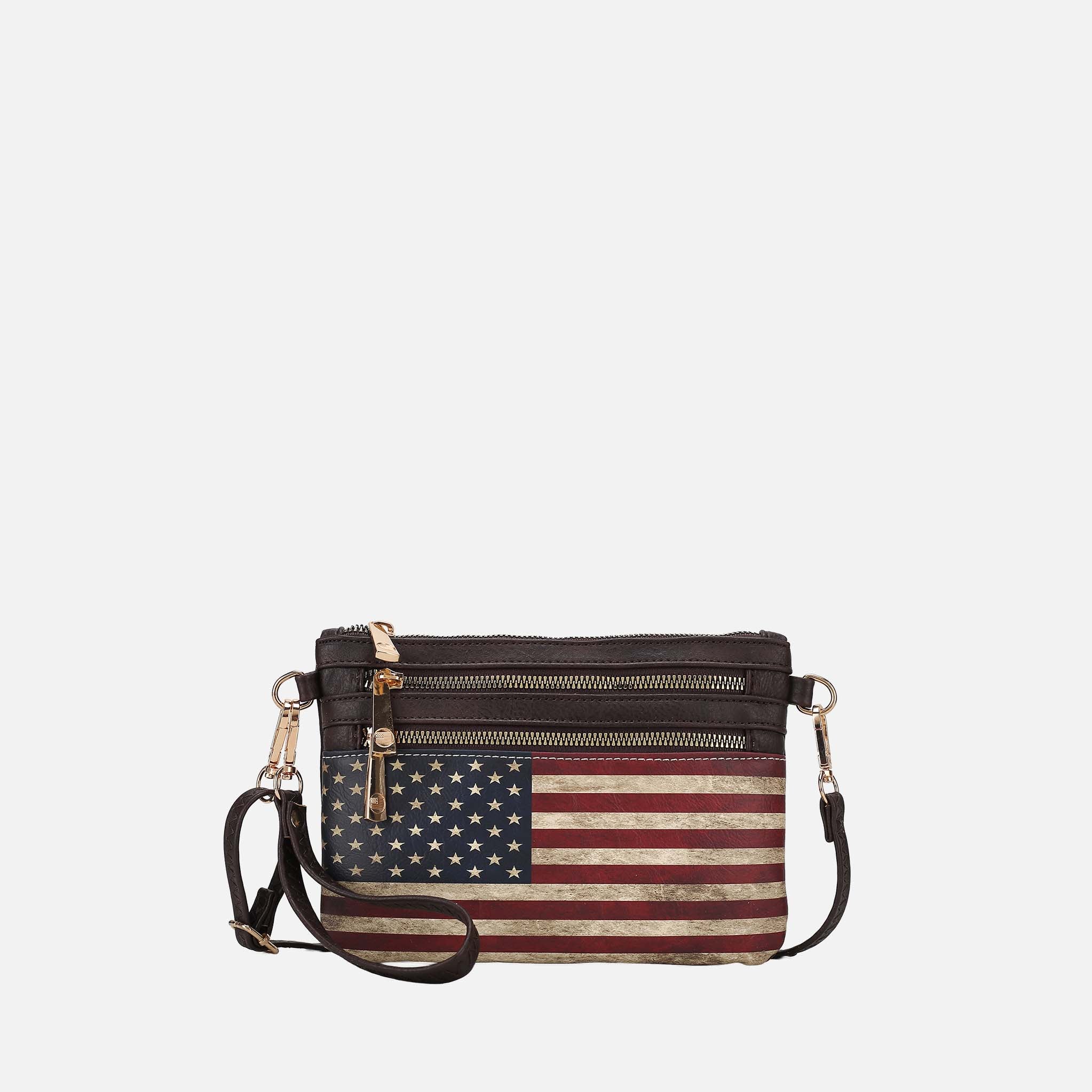 Alisson Printed Flag Crossbody Bag