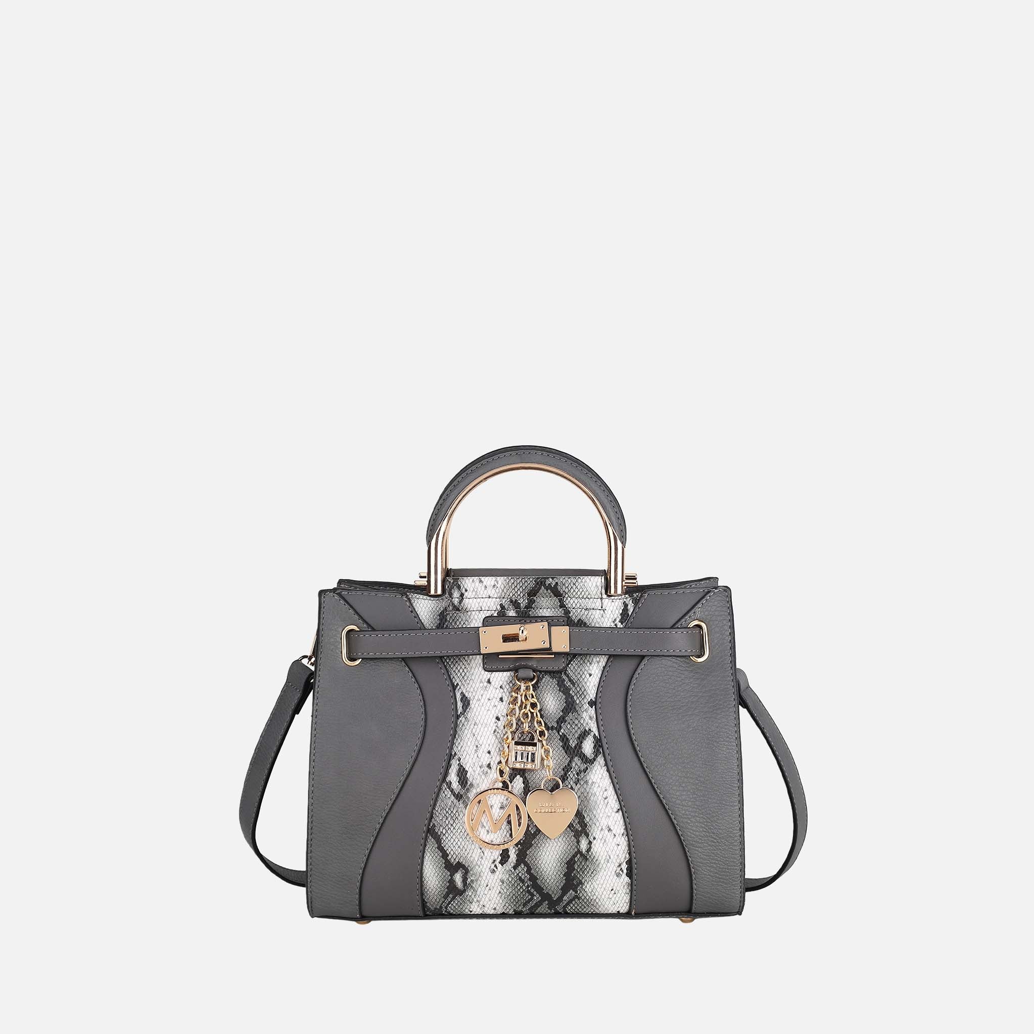 Cassia Snake embossed Satchel Bag