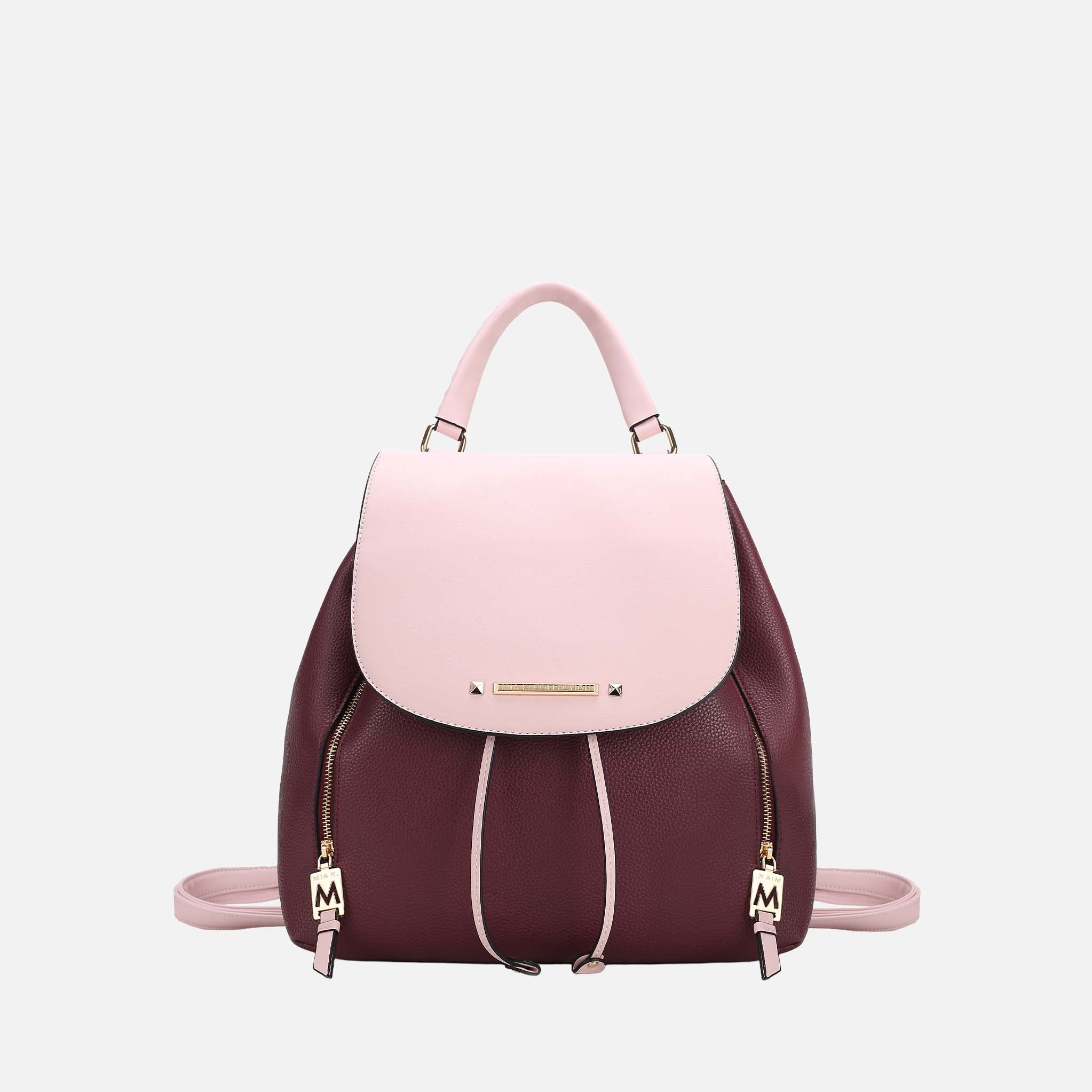 backpack pink leather MKF Collection Kimberly Backpack by Mia K. Black Pewter