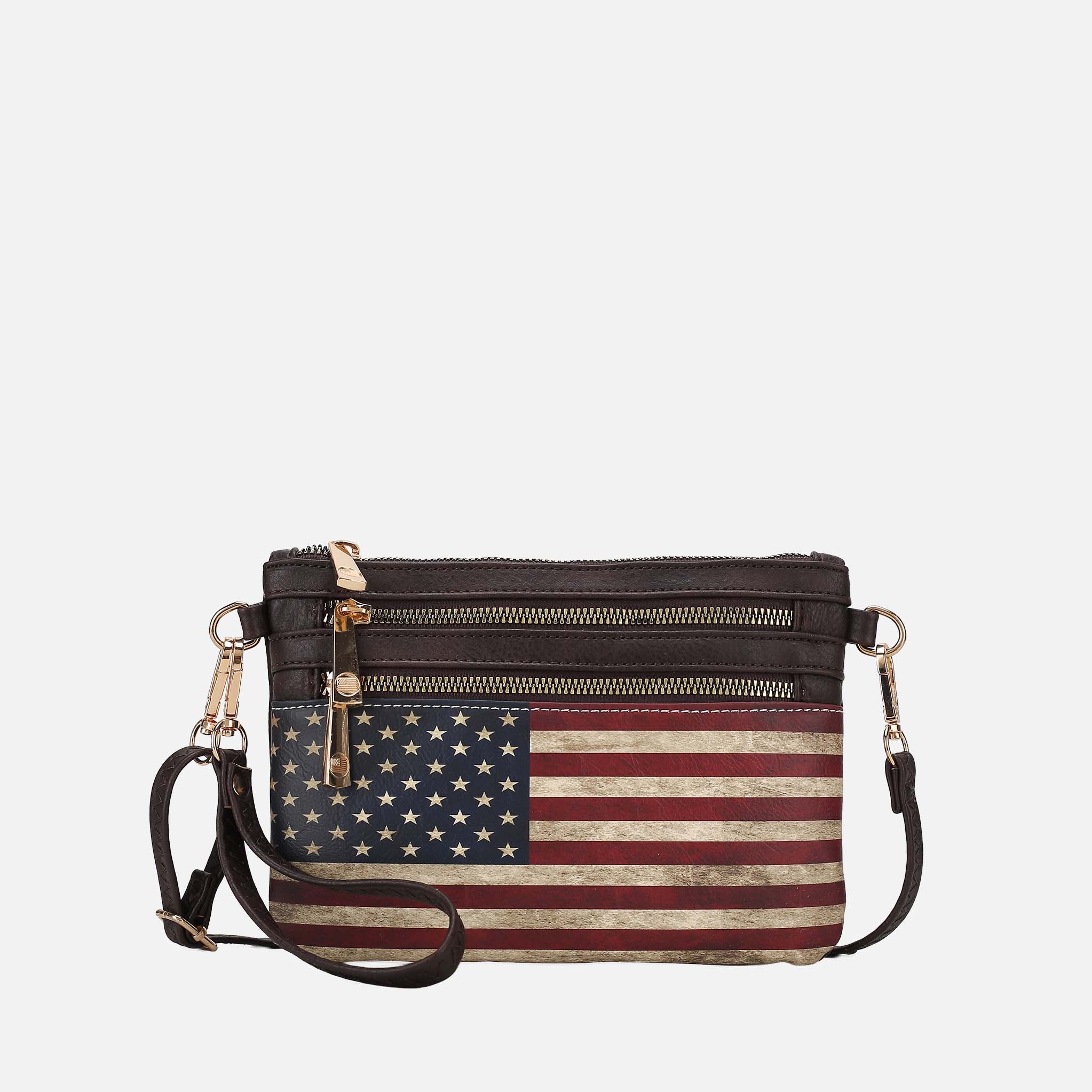 Alisson Printed Flag Crossbody Bag