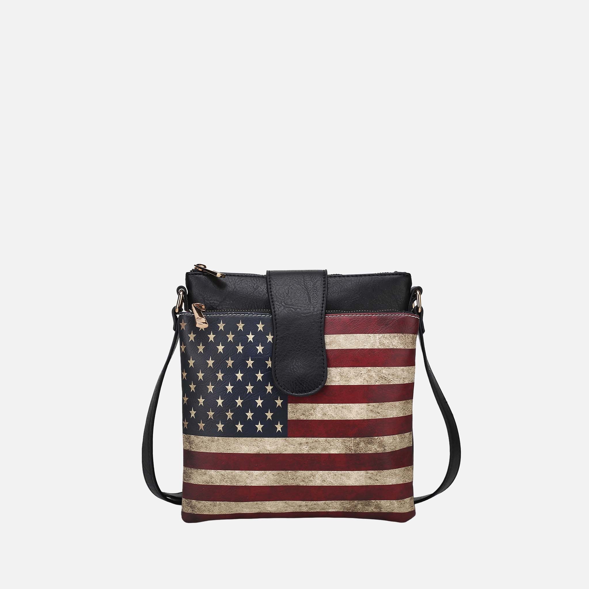 Josephine Printed Flag Crossbody Bag