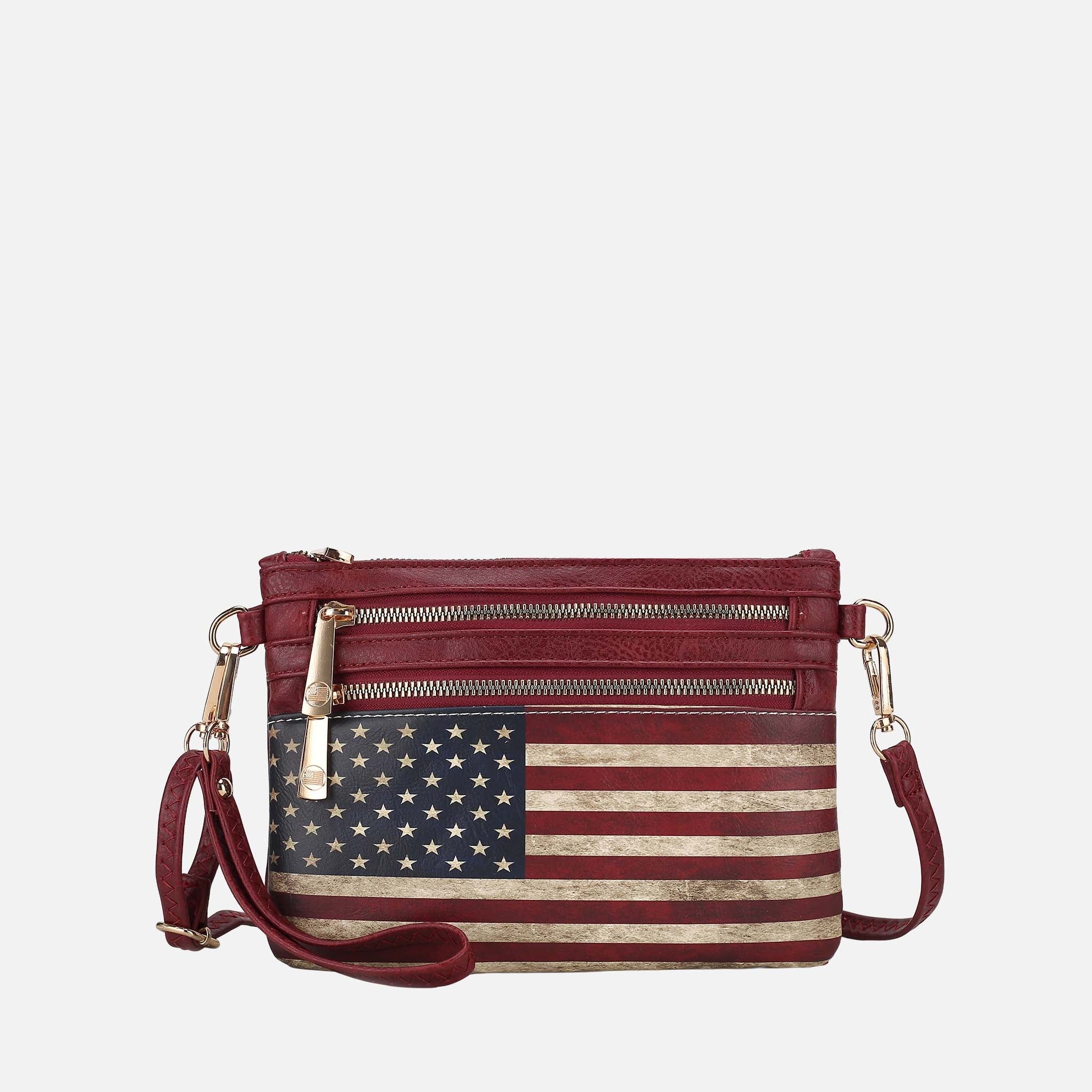 Alisson Printed Flag Crossbody Bag