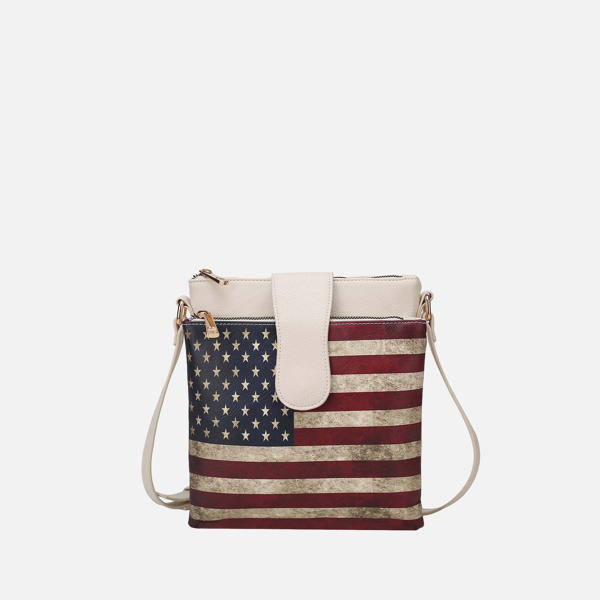Josephine Printed Flag Crossbody Bag