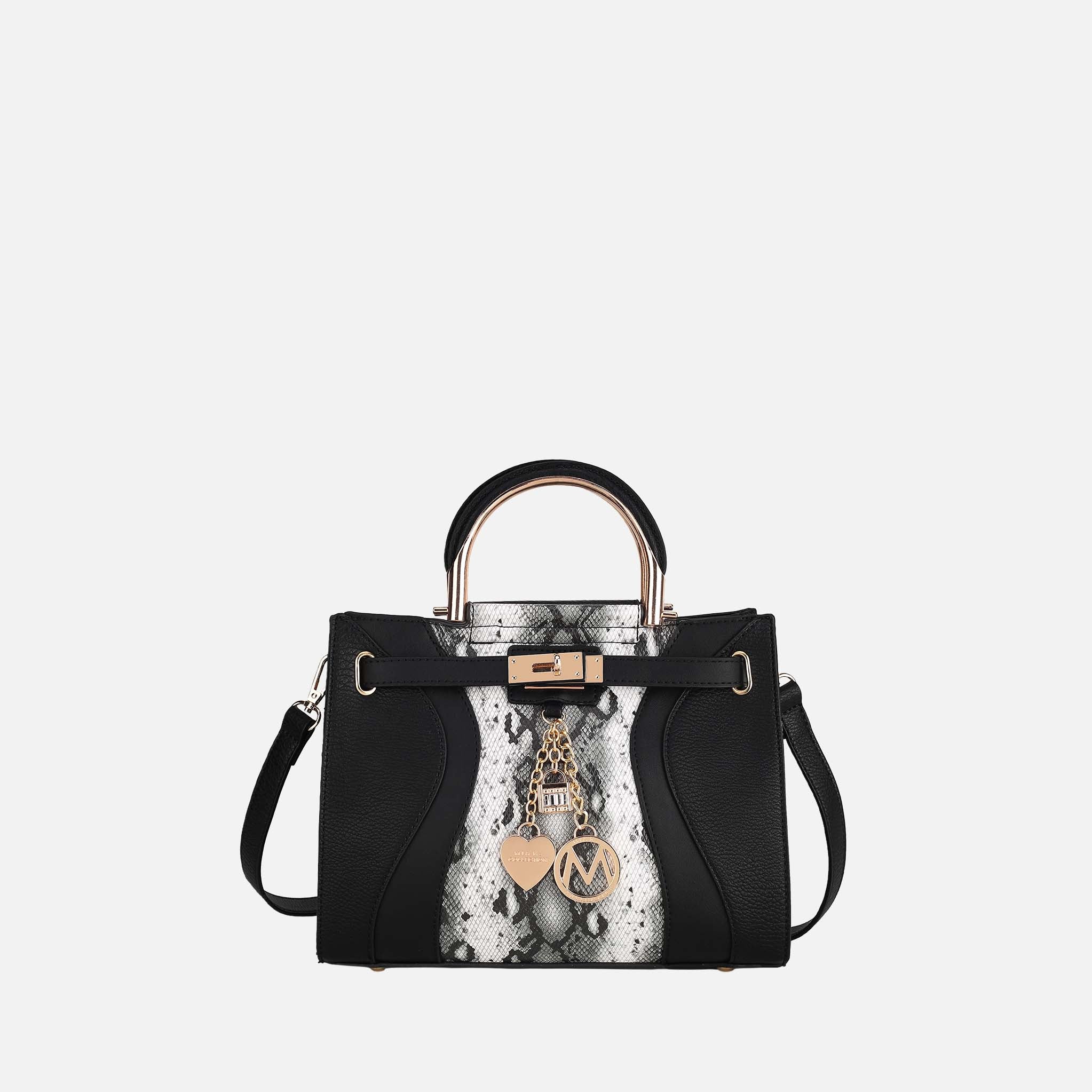 Cassia Snake embossed Satchel Bag