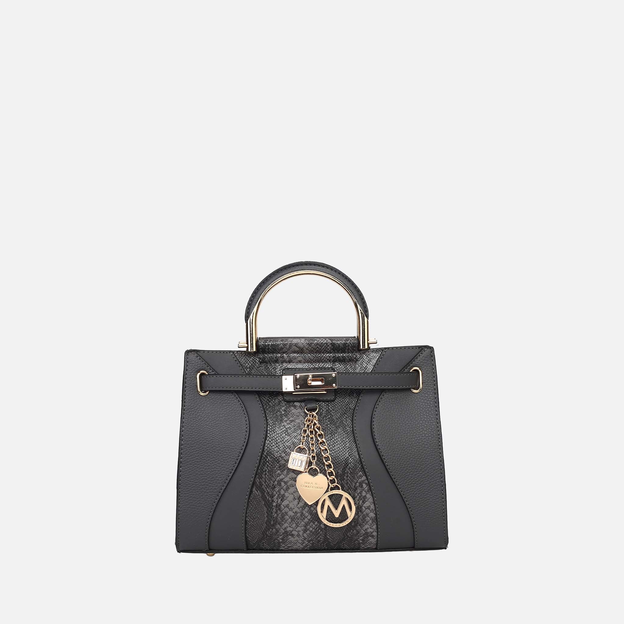 Cassia Snake embossed Satchel Bag