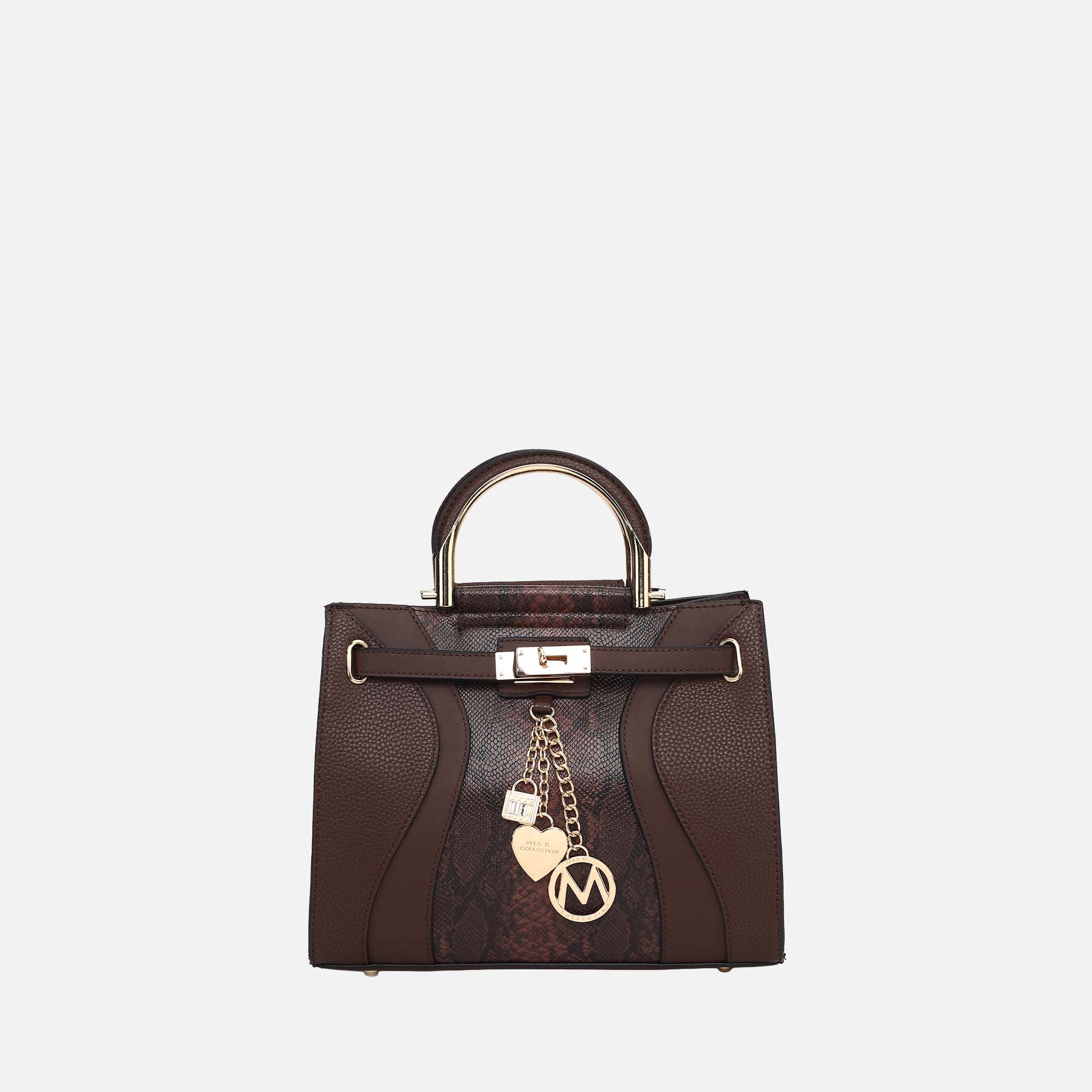 Cassia Snake embossed Satchel Bag