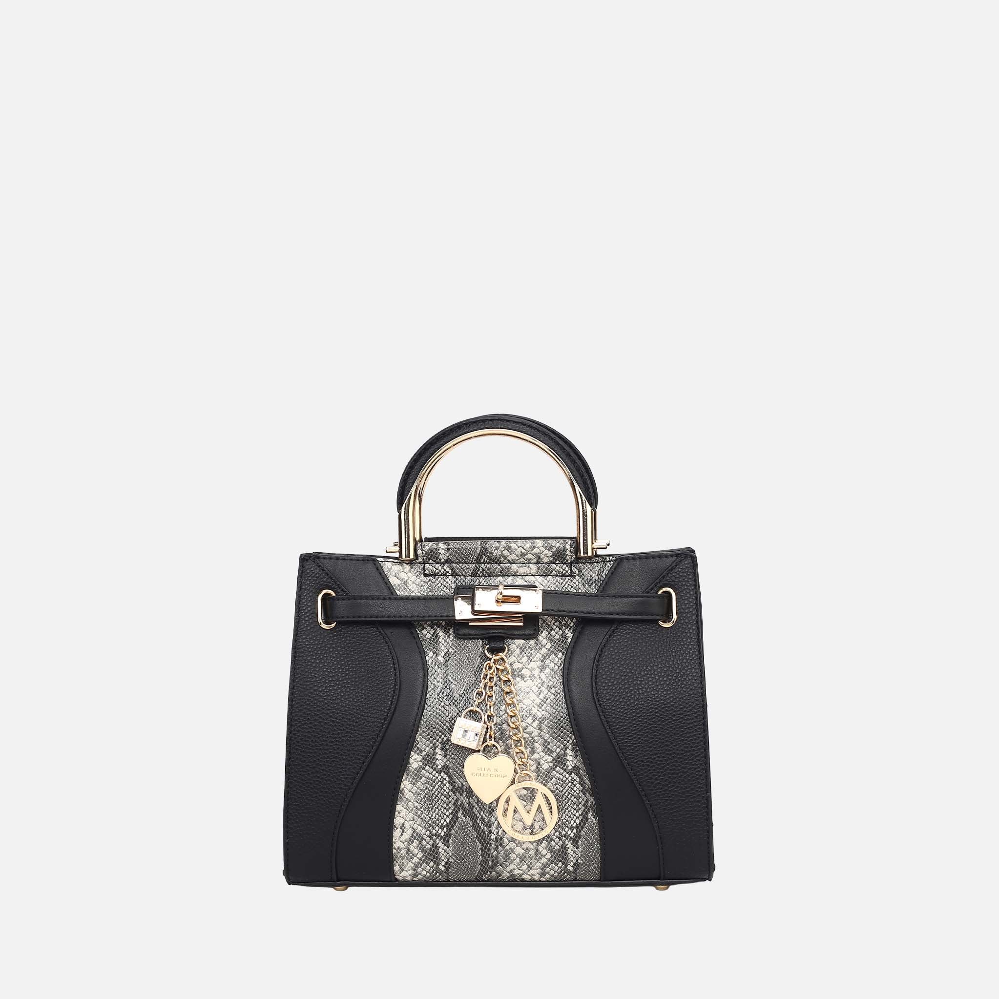 Cassia Snake embossed Satchel Bag