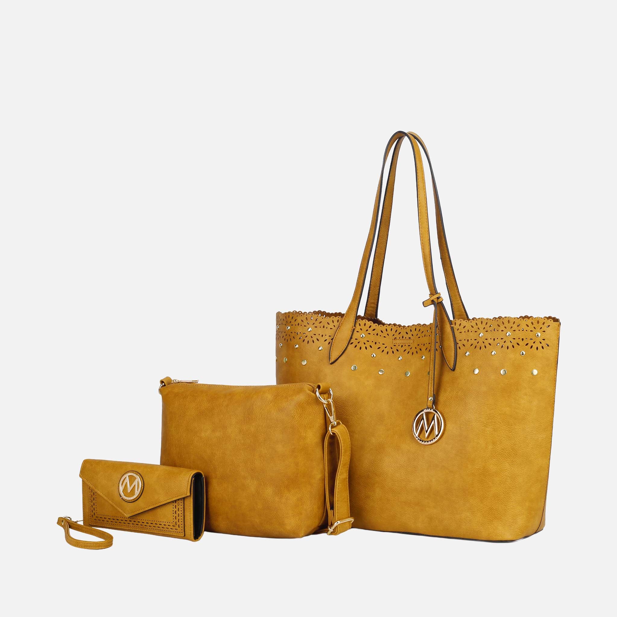 Mariahna 3 Pcs Shopper Tote, crossbody and Wallet