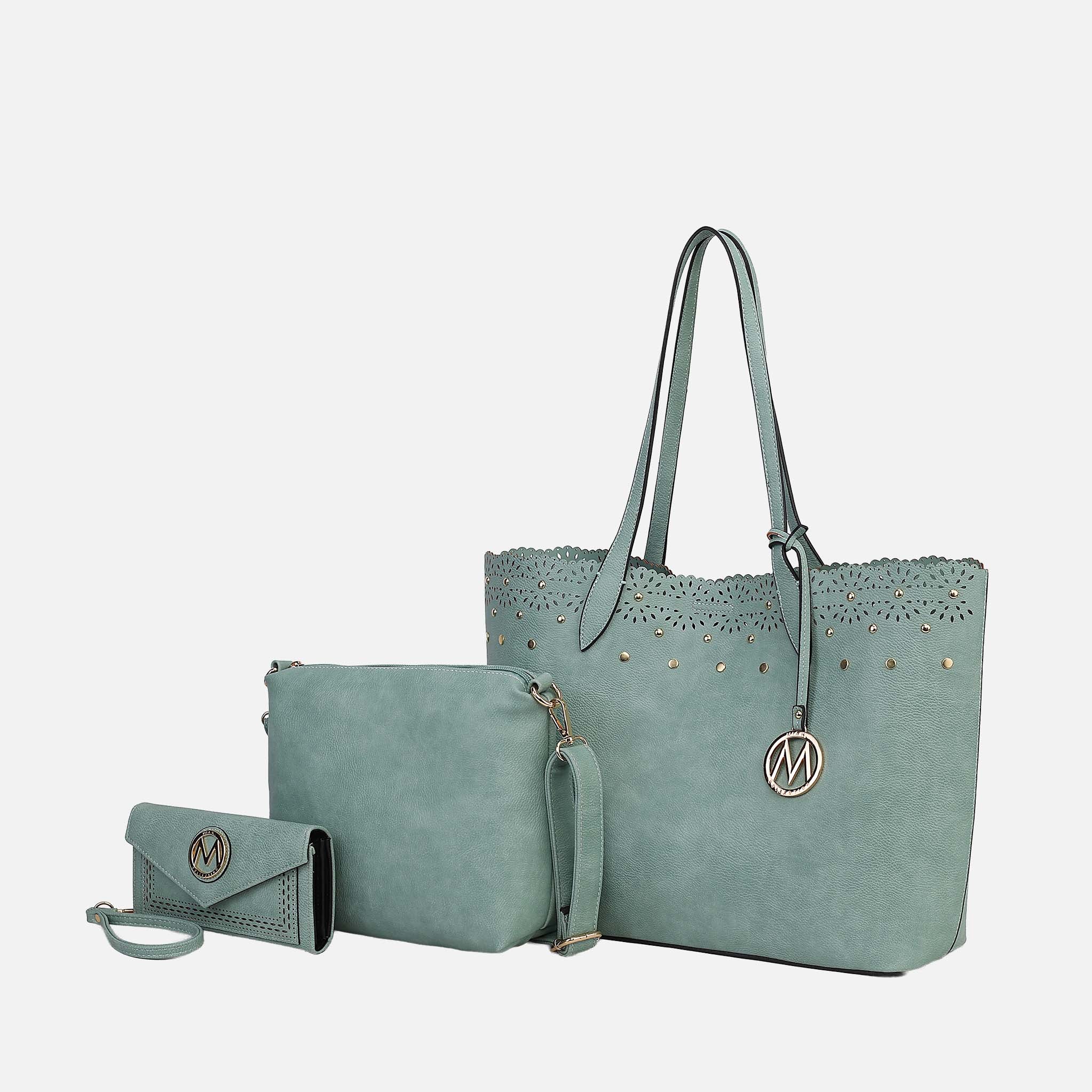 Mariahna 3 Pcs Shopper Tote, crossbody and Wallet