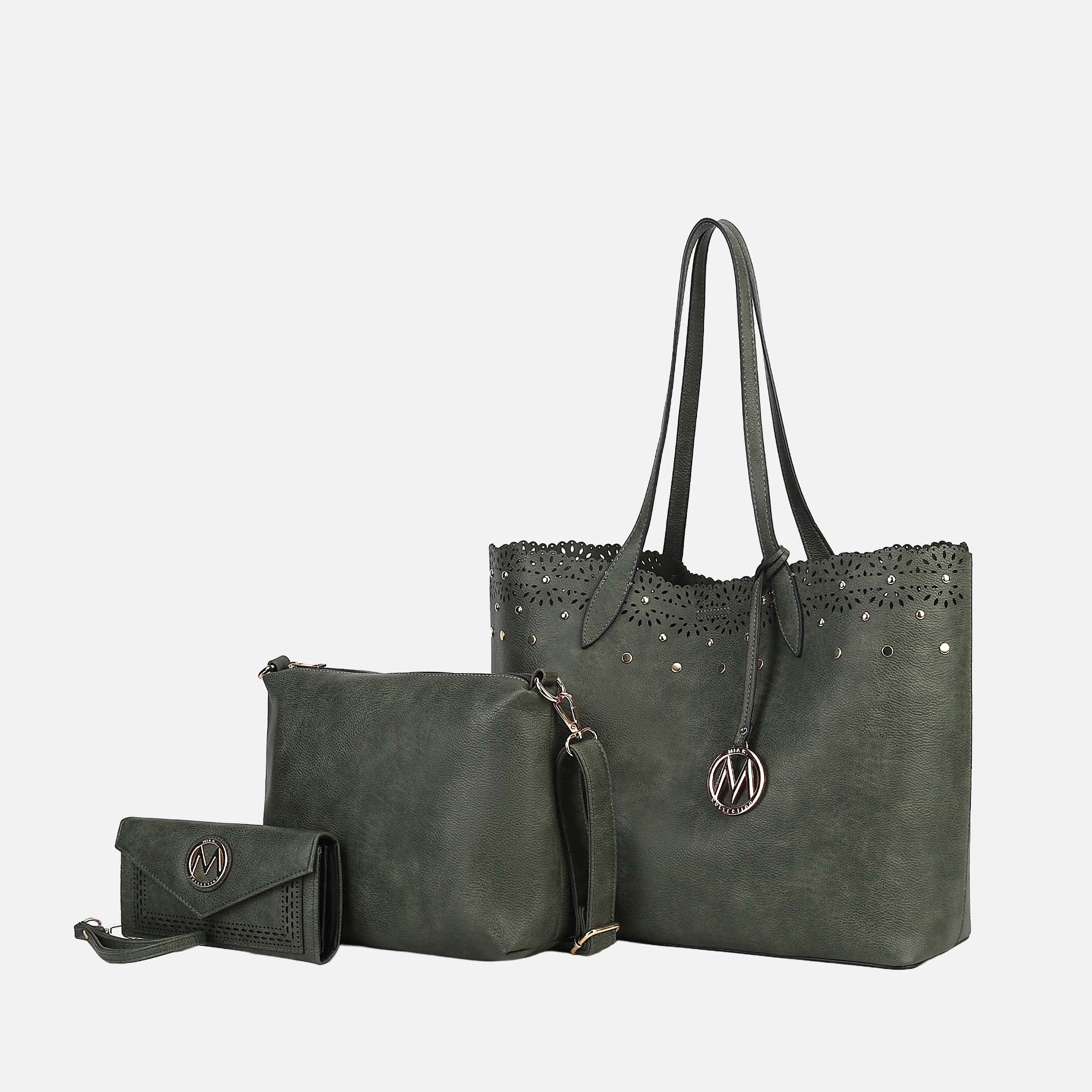Mariahna 3 Pcs Shopper Tote, crossbody and Wallet