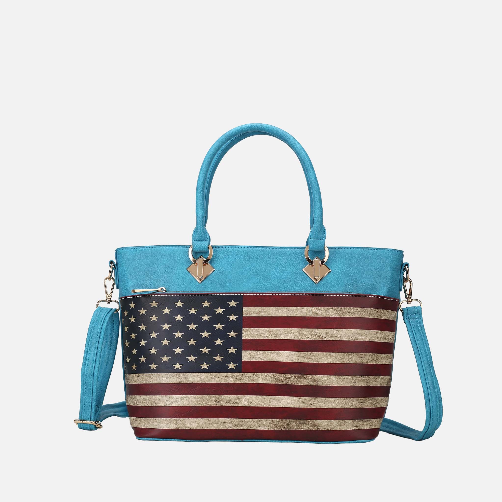 Lilian Printed Flag Tote Bag