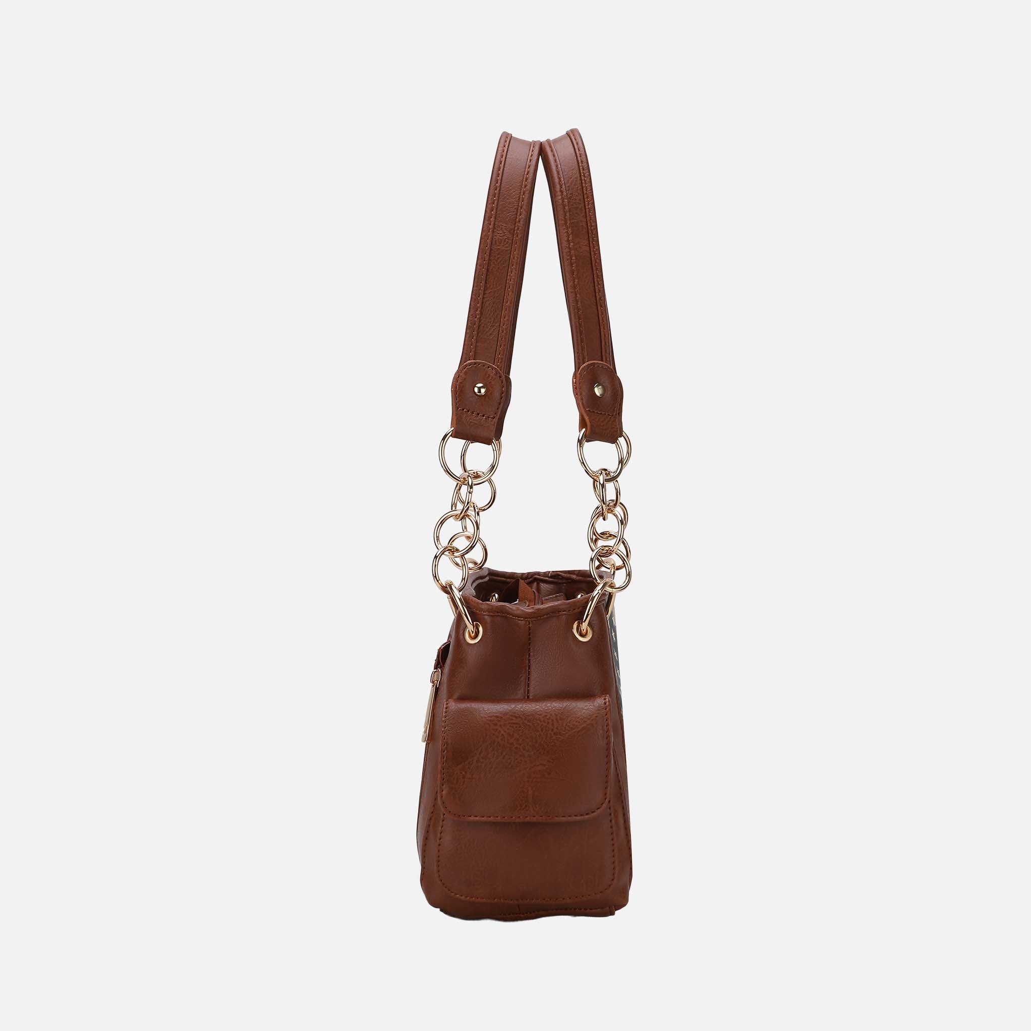 Alaina Printed Flag Shoulder Bag