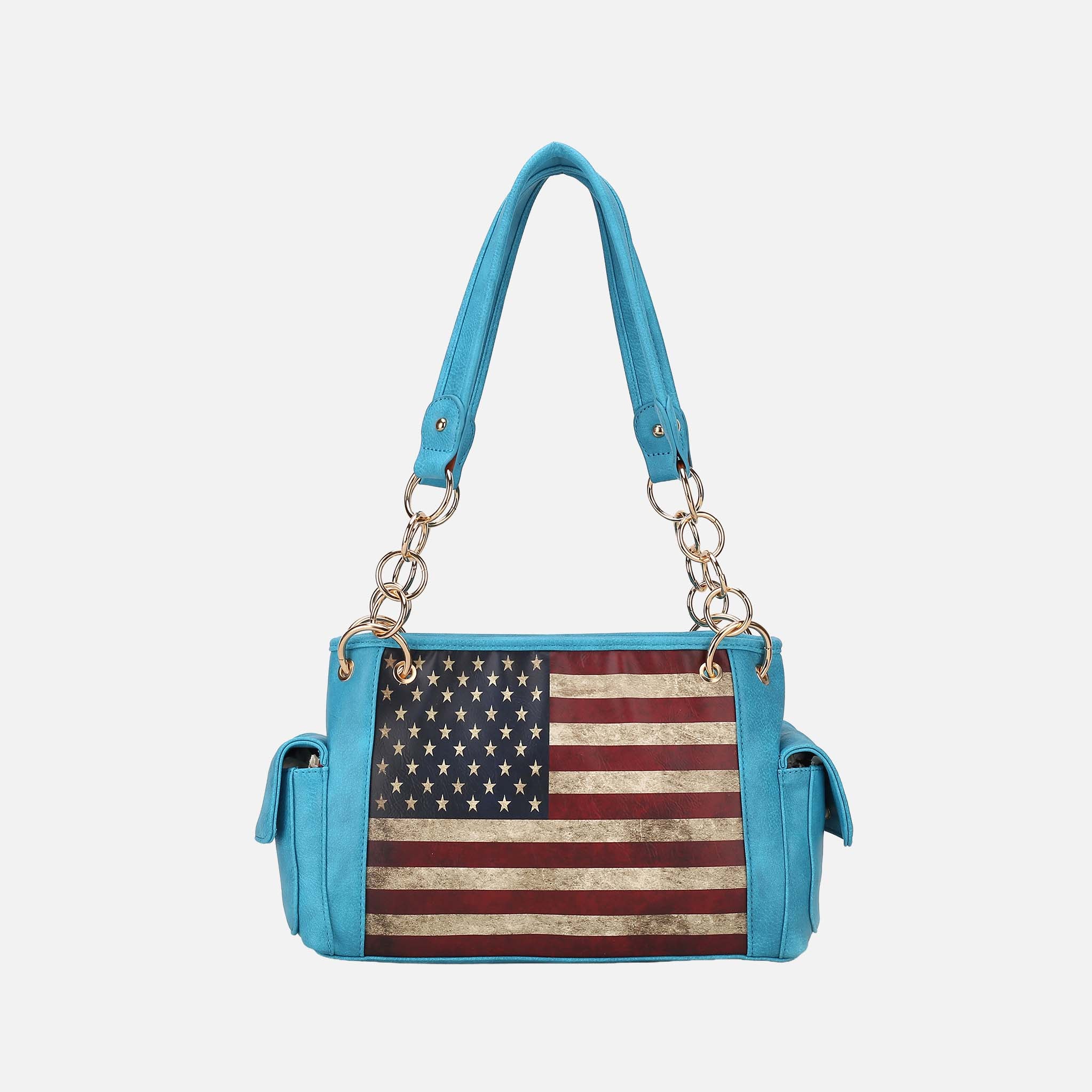 Alaina Printed Flag Shoulder Bag