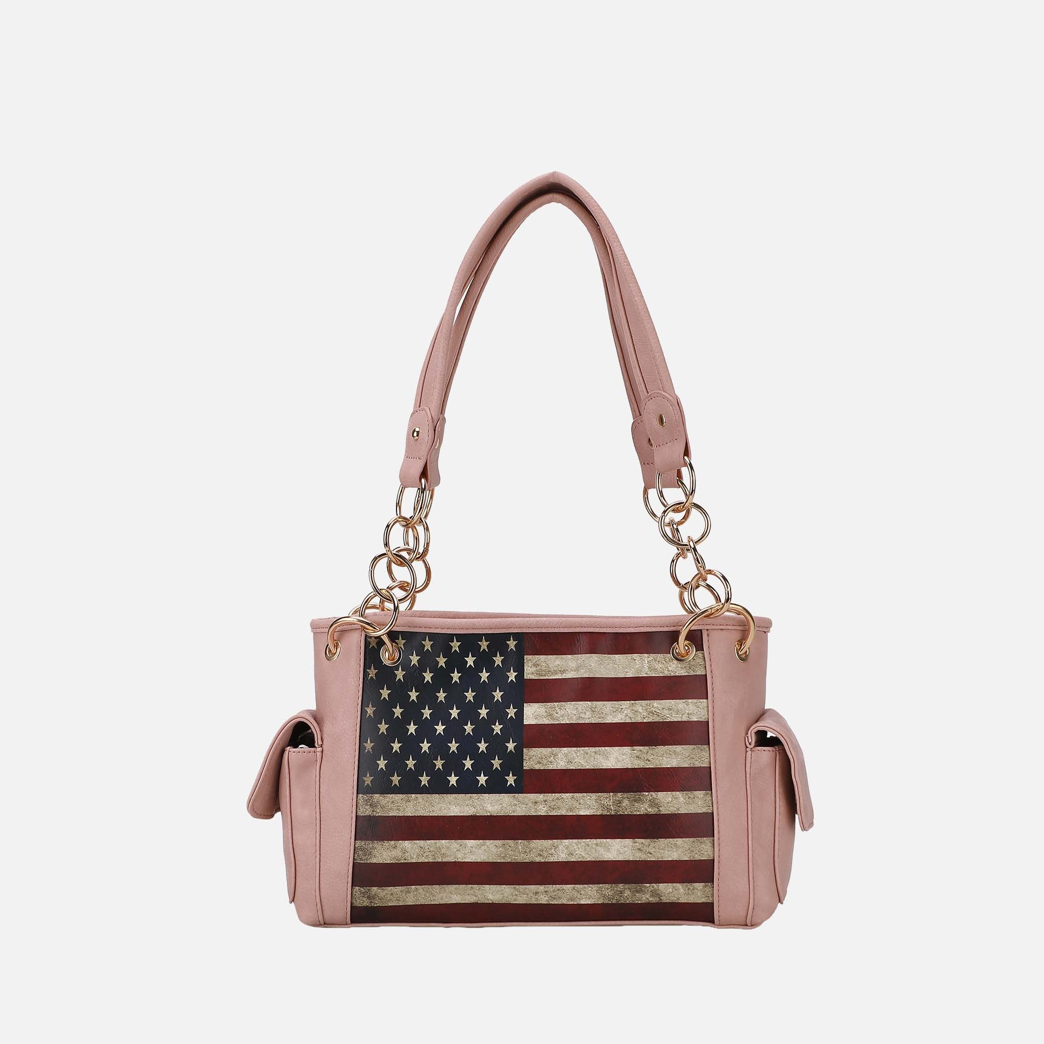 Alaina Printed Flag Shoulder Bag