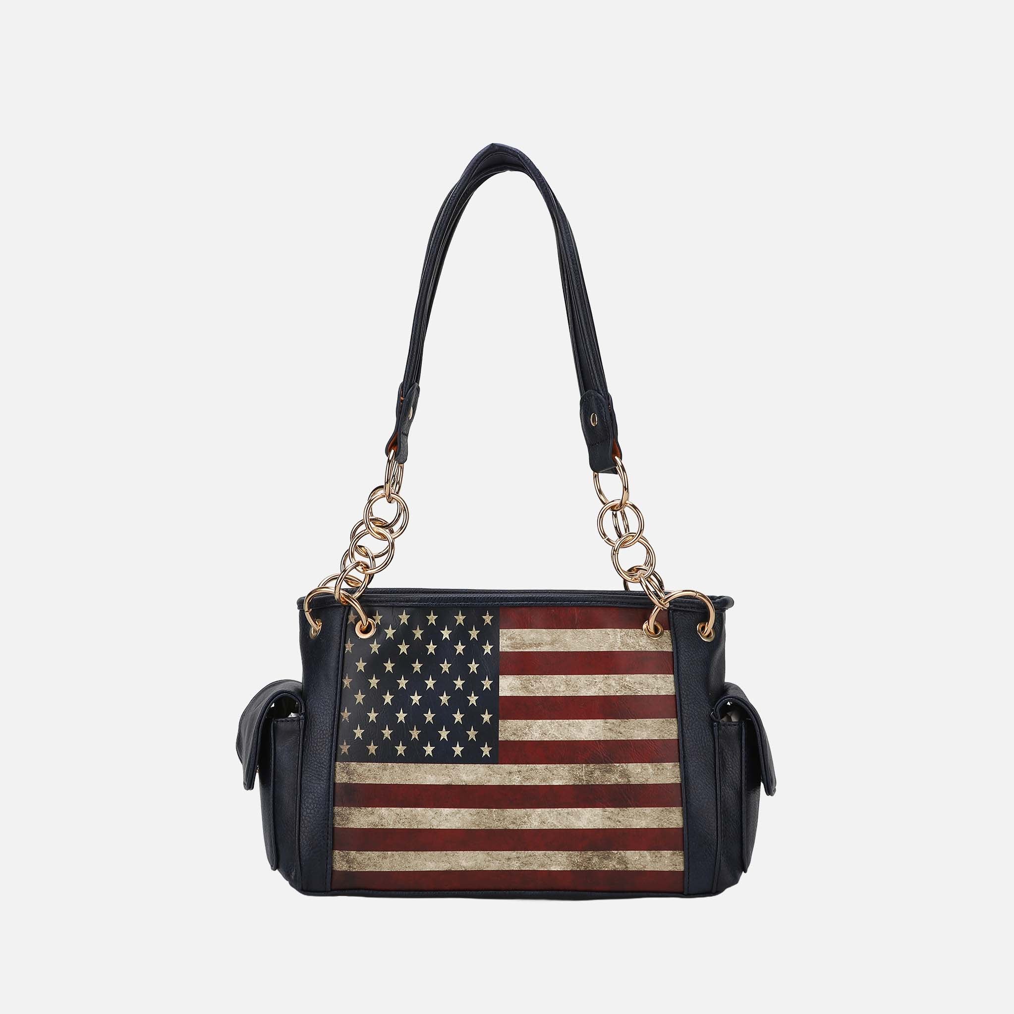 Alaina Printed Flag Shoulder Bag