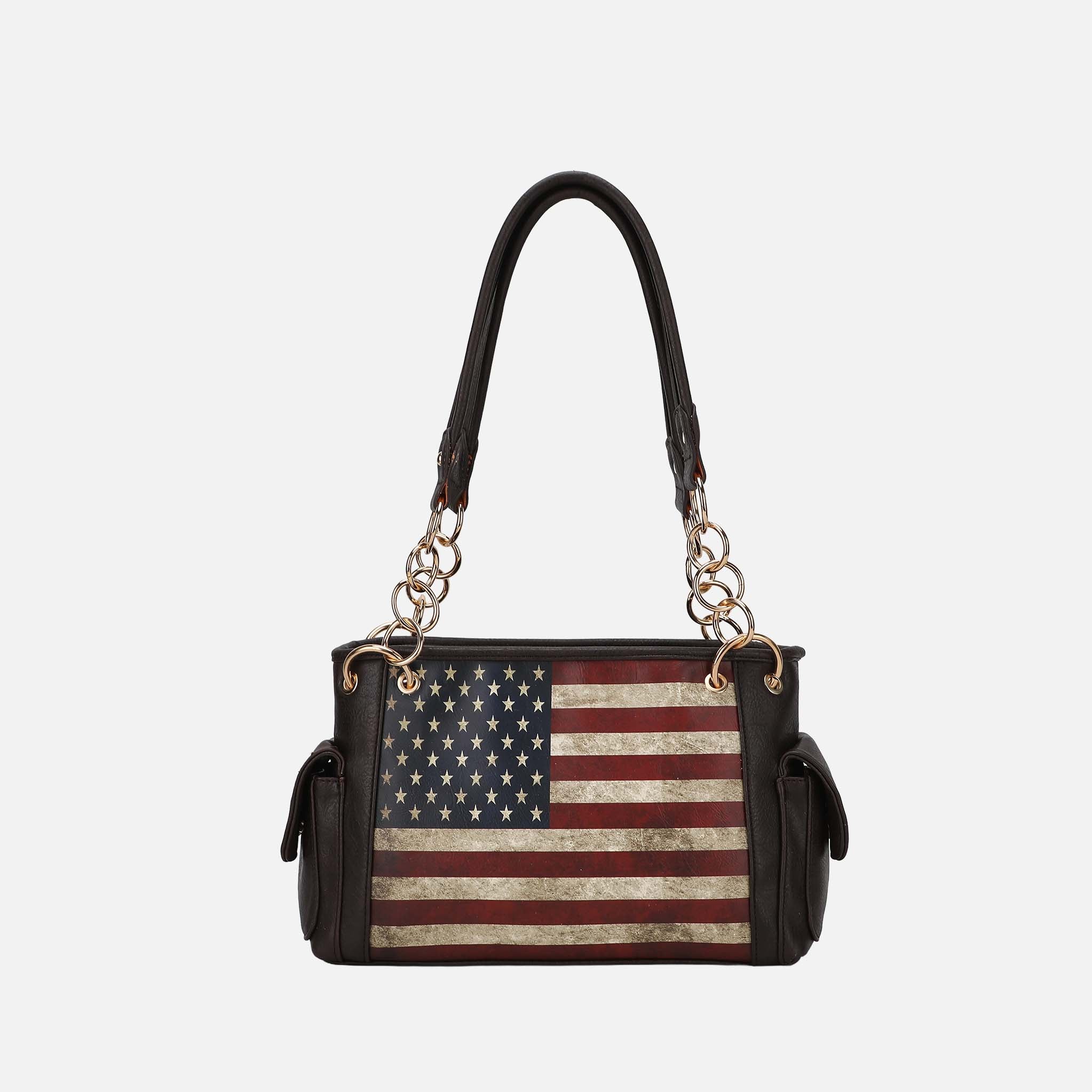 Alaina Printed Flag Shoulder Bag