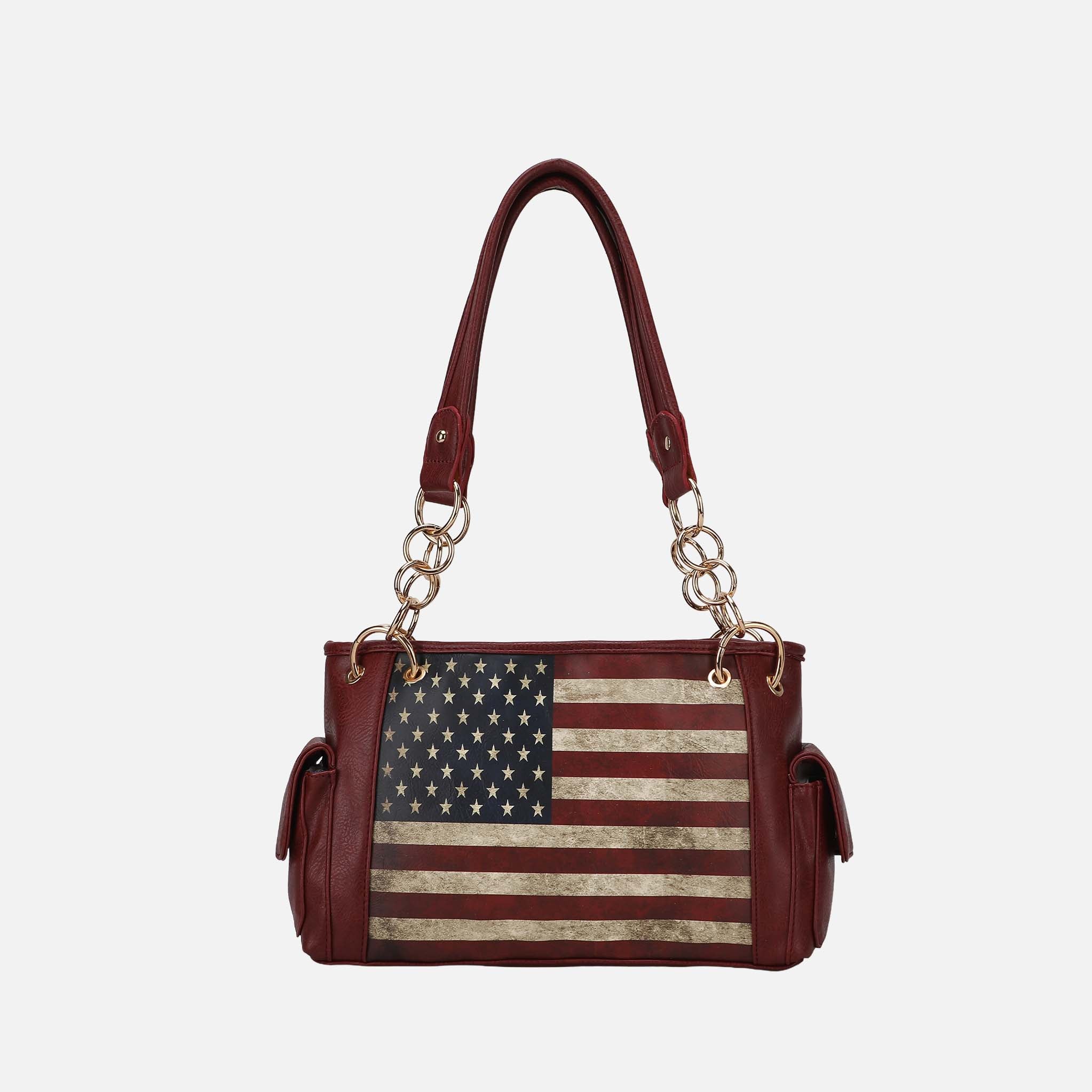 Alaina Printed Flag Shoulder Bag