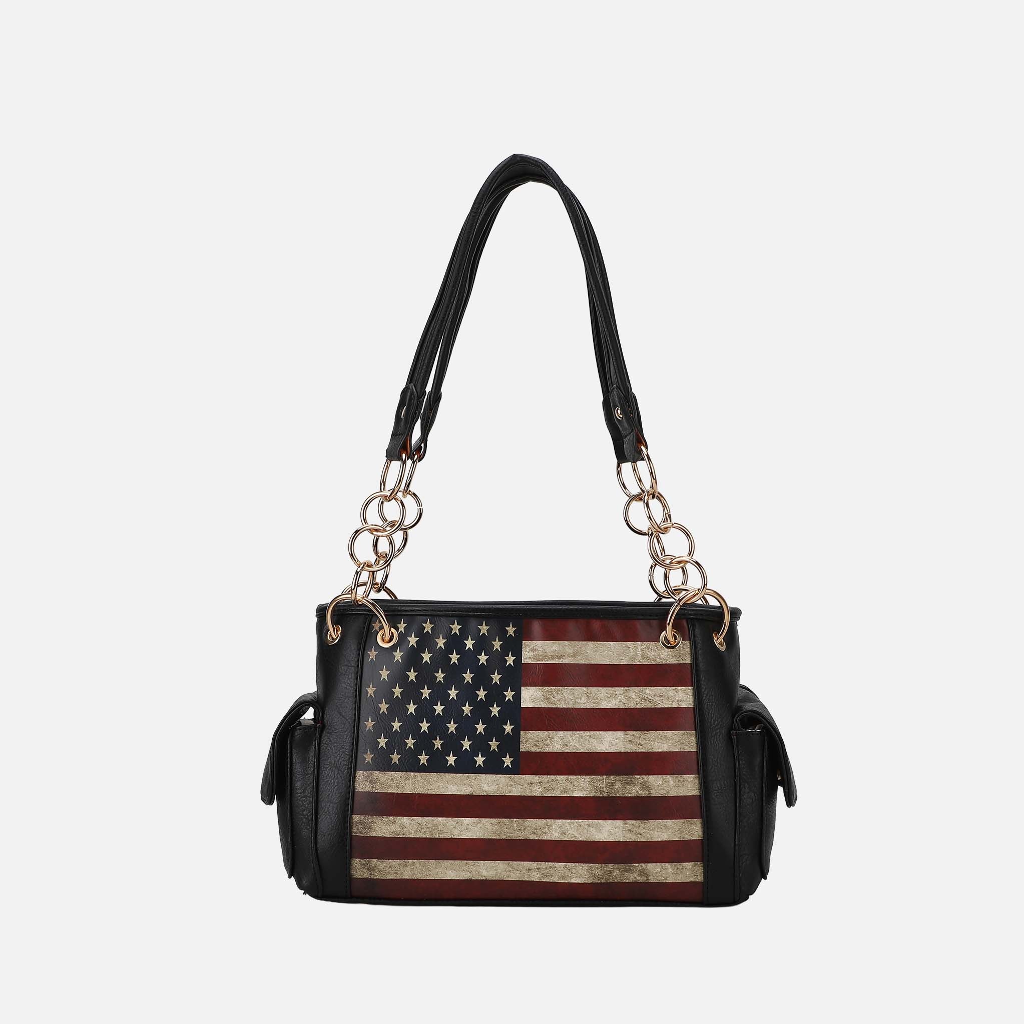 Alaina Printed Flag Shoulder Bag