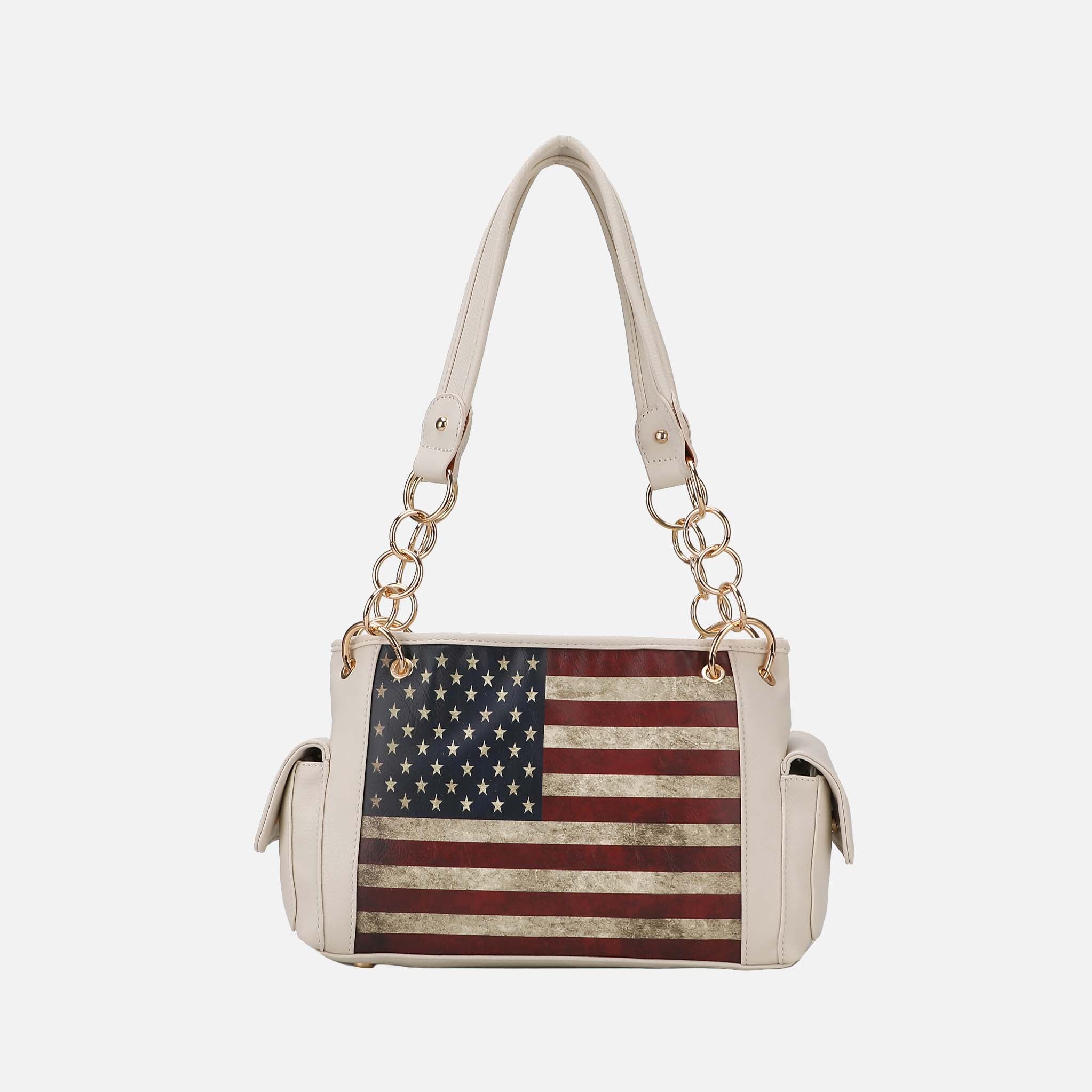 Alaina Printed Flag Shoulder Bag