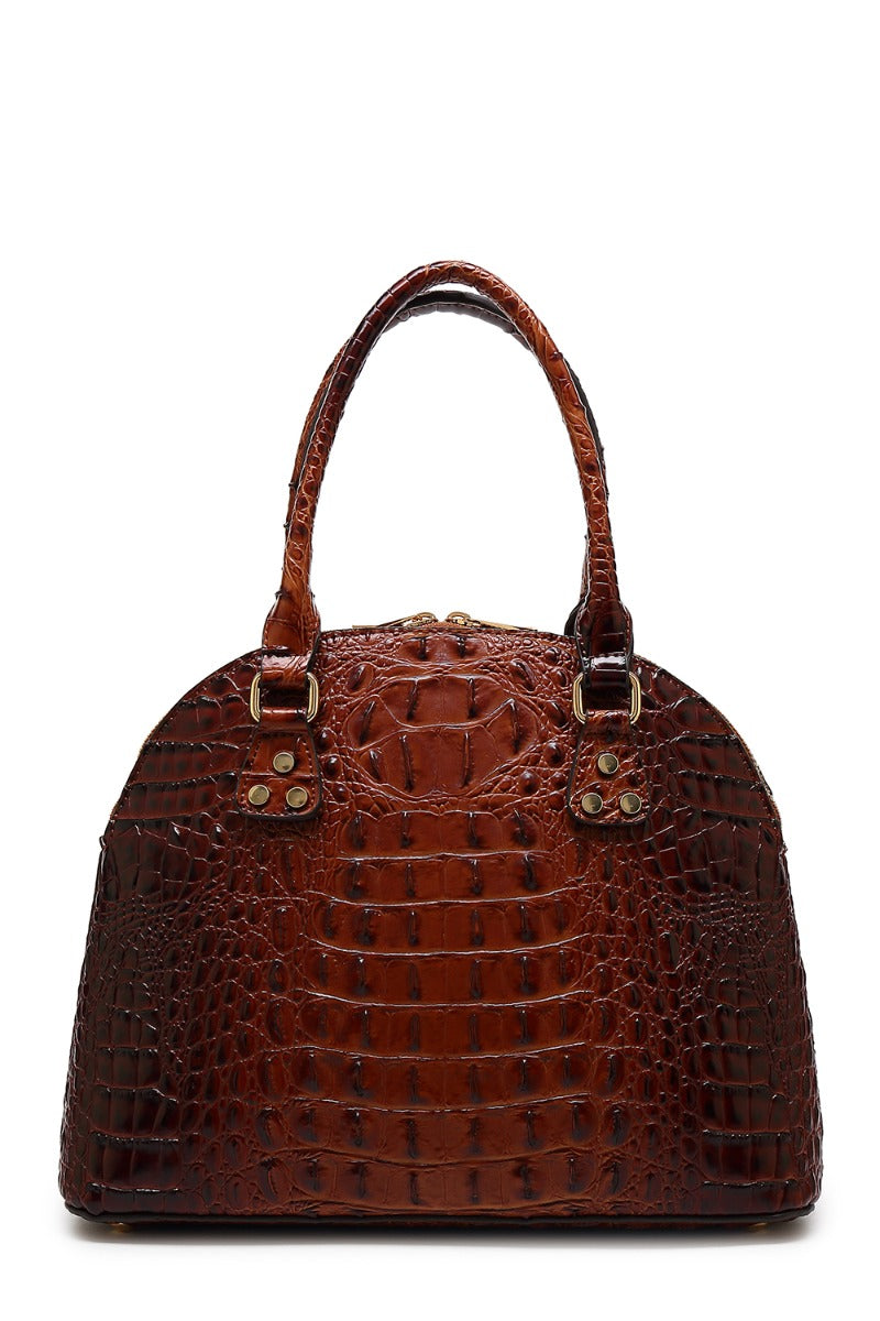 Staci Embossed Satchel Bag
