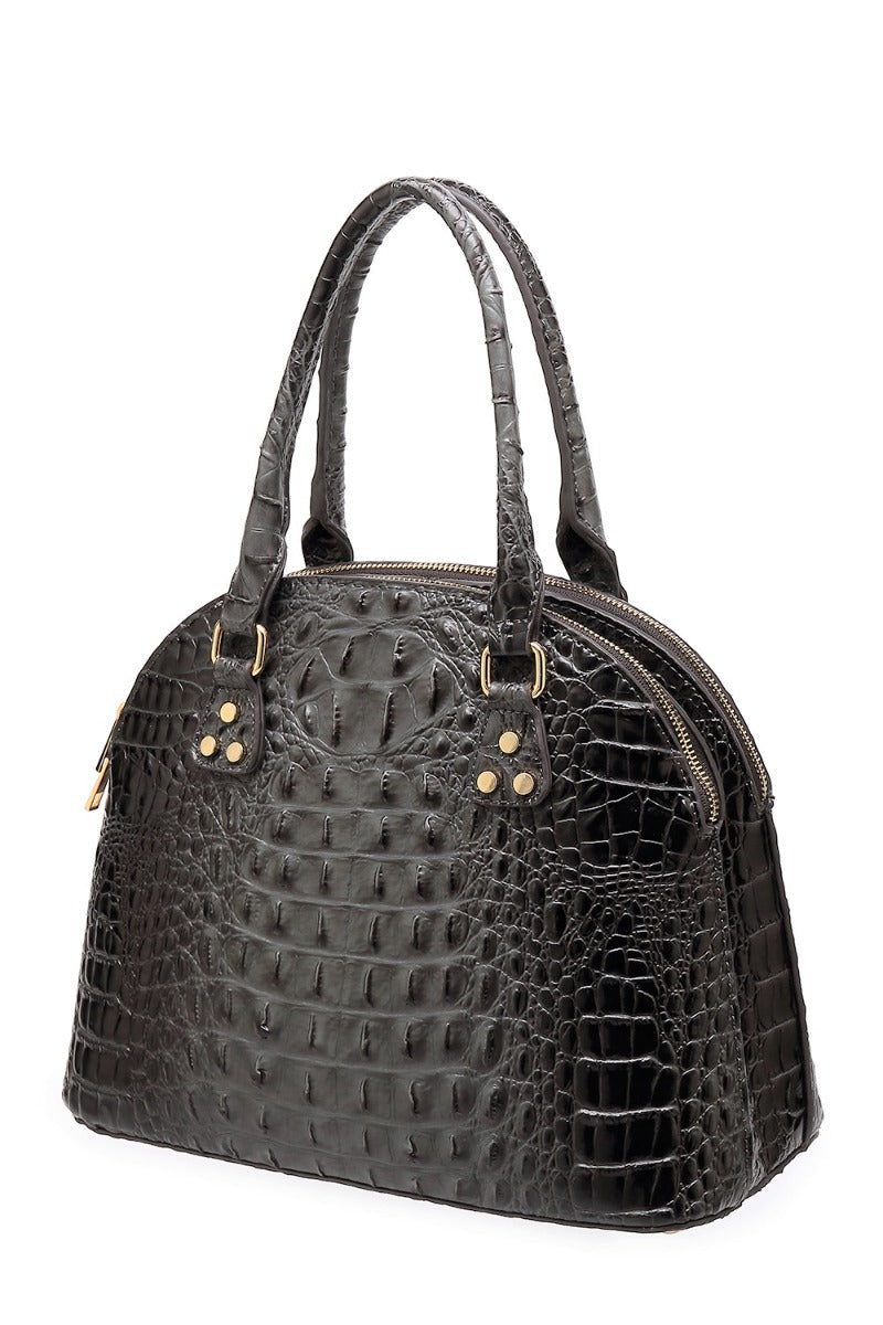 Staci Embossed Satchel Bag