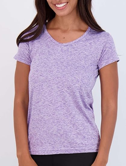 Women's Short Sleeve V-Neck Activewear T-Shirt Dry-Fit Wicking Yoga Top