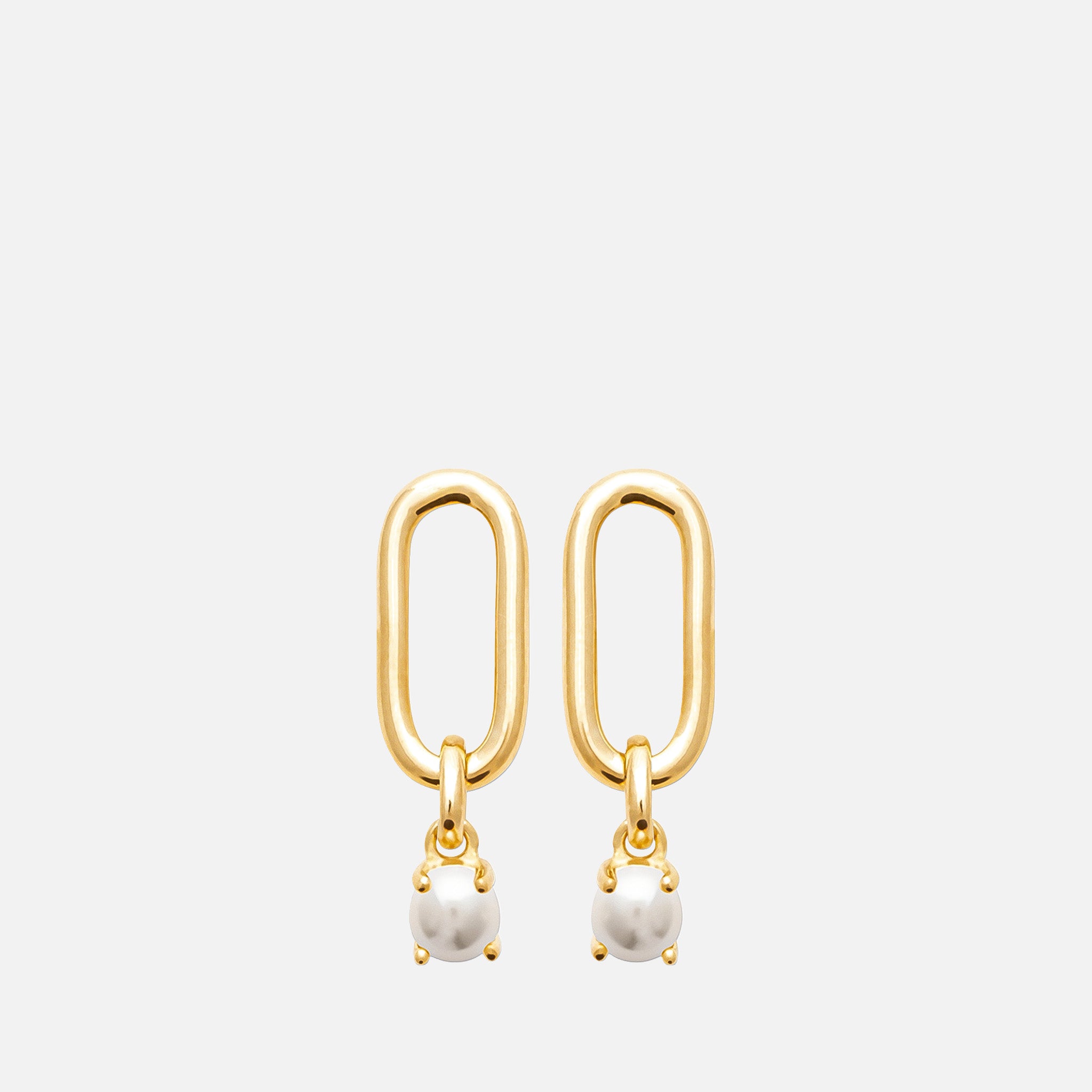 Elodie Link & Pearl Drop Earrings