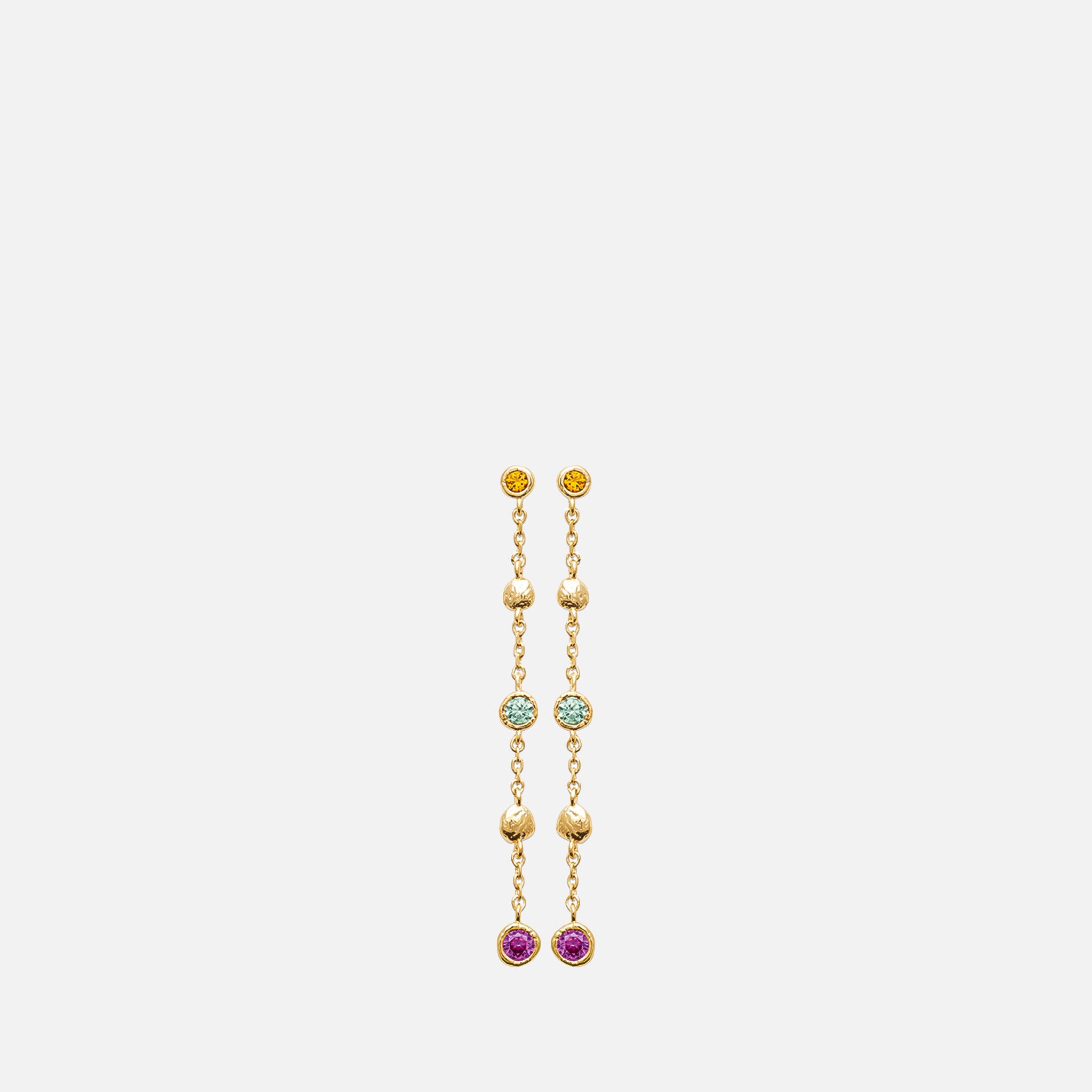 Iris Multi-Stone Linear Drop Earrings