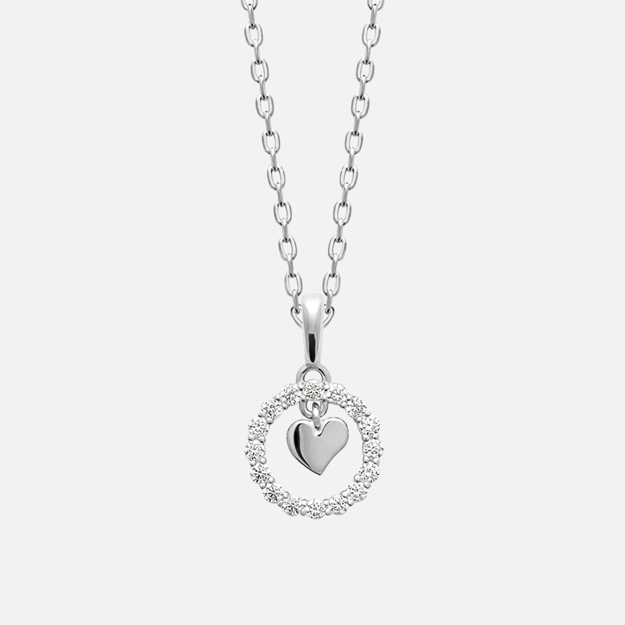 Eterna Halo Heart Pendant Necklace