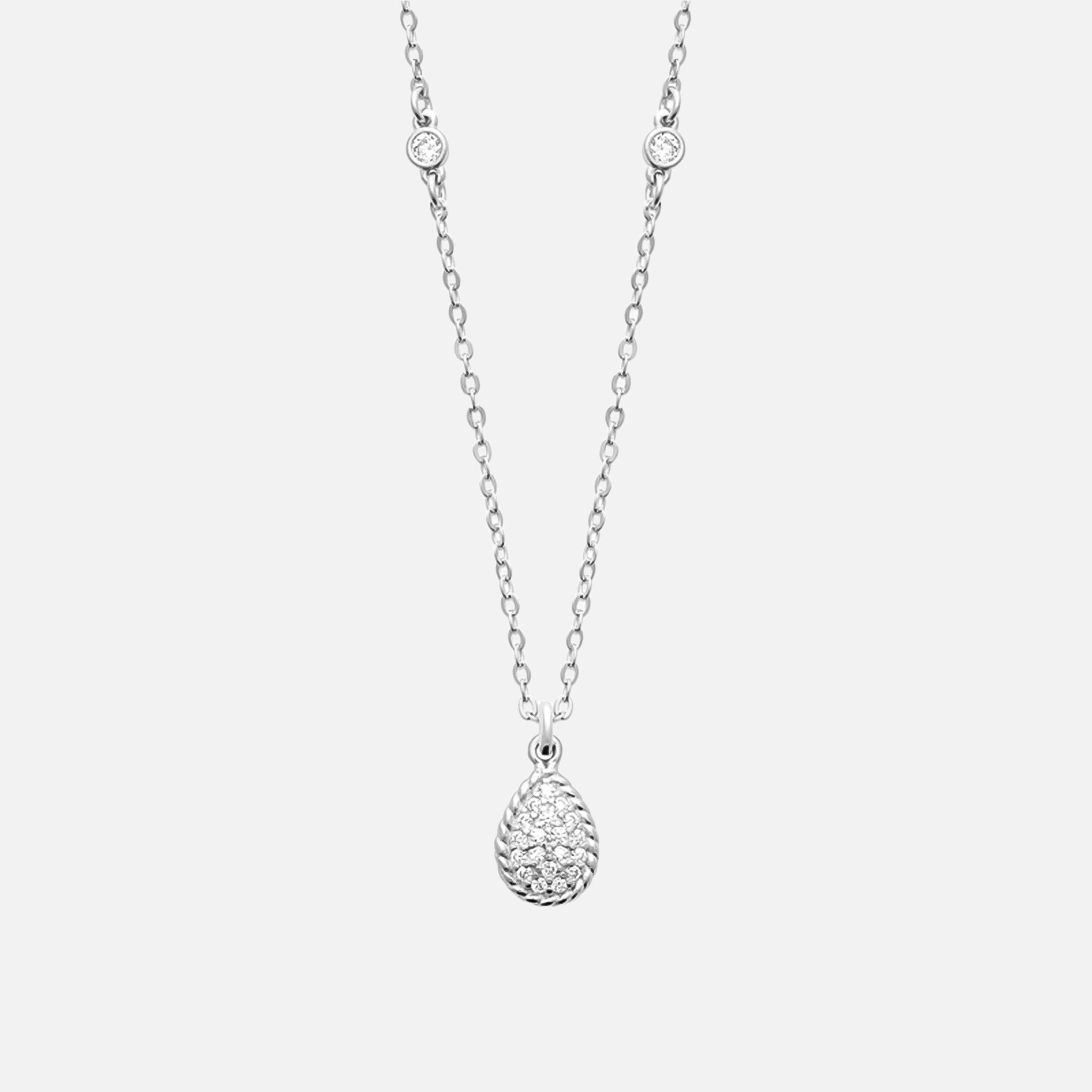 Ethereal Frost Teardrop Necklace