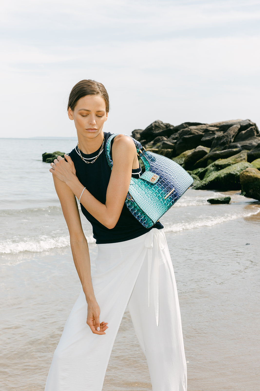 Ava Gradient Croc Tote Bag