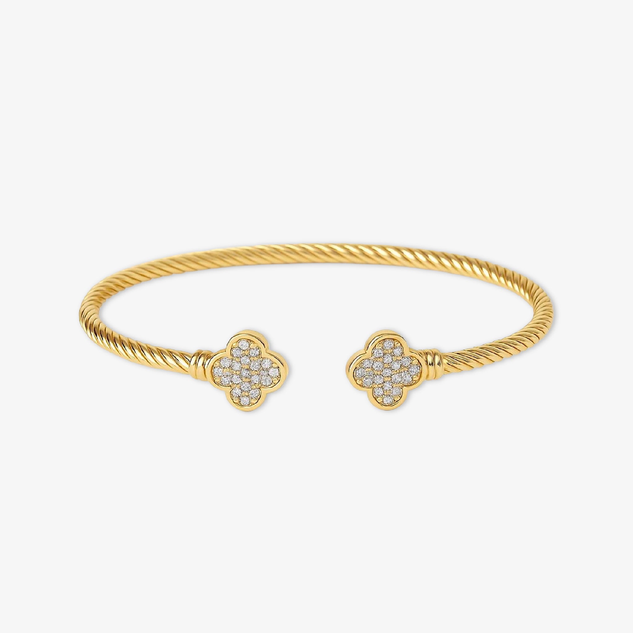 Pave Clover Cuff